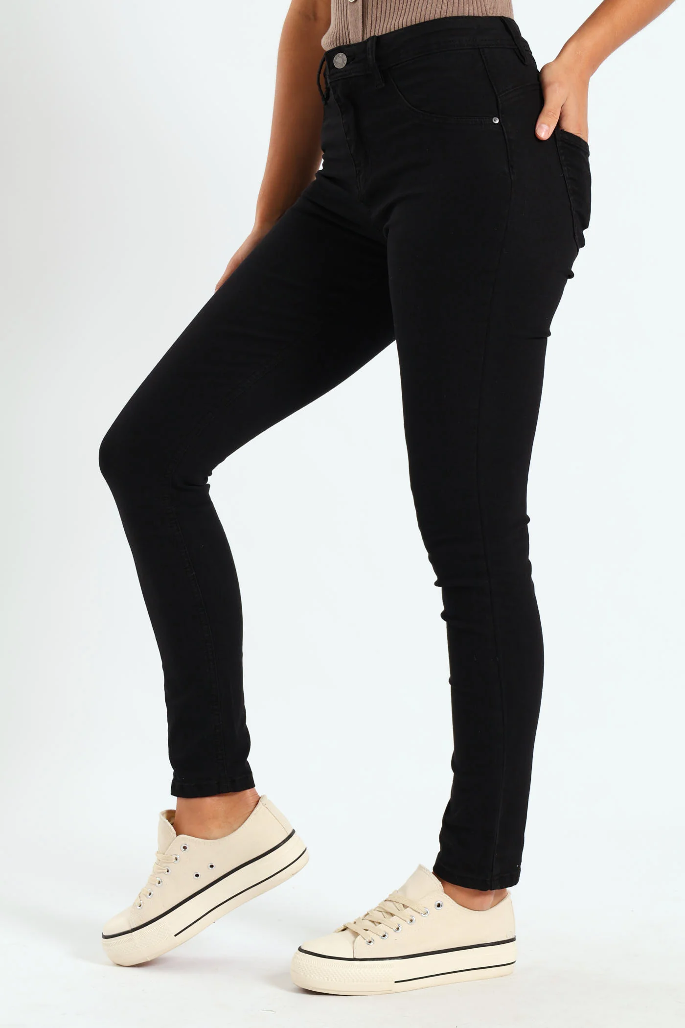 Regular Rise Push-Up Skinny Jean - Black - Image 2