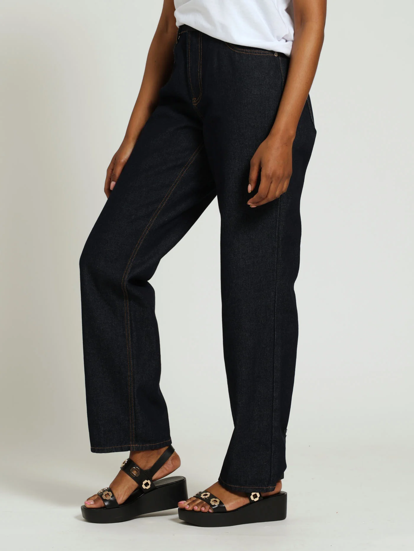 Regular Rise Straight Leg Denim Jean - Ink - Image 2