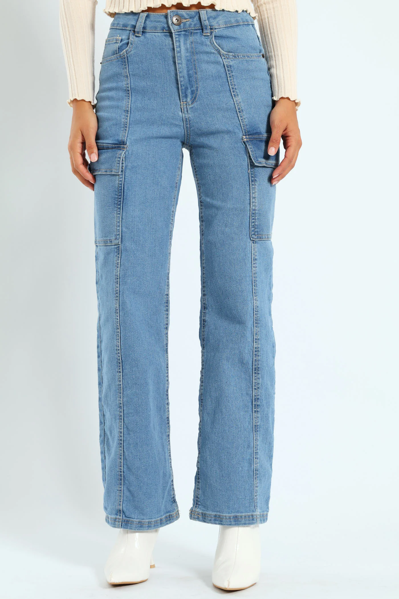 Relaxed Cargo Jean - Ink - Image 5