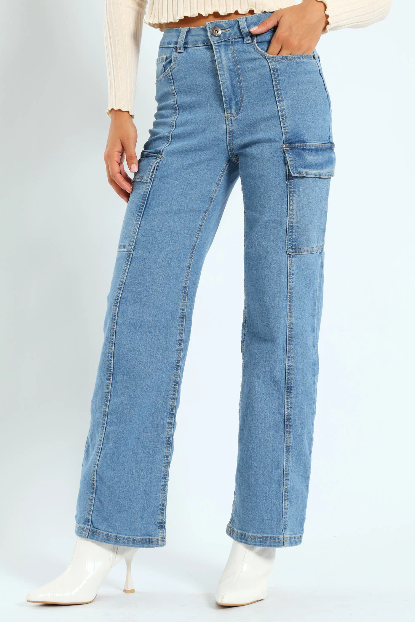 Relaxed Cargo Jean - Ink - Image 6