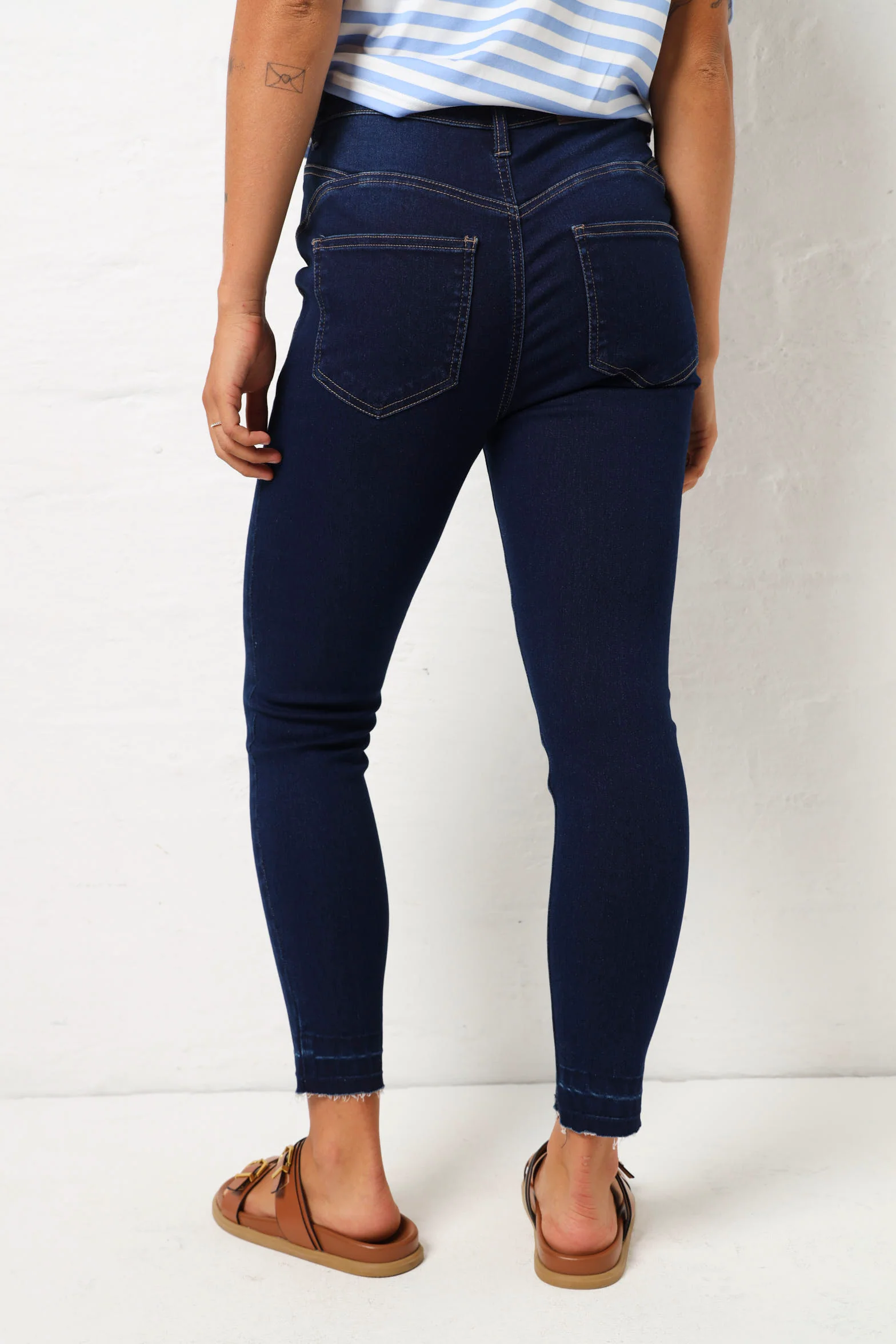 Release Hem Ankle Grazer Jean - Dark Wash - Image 4