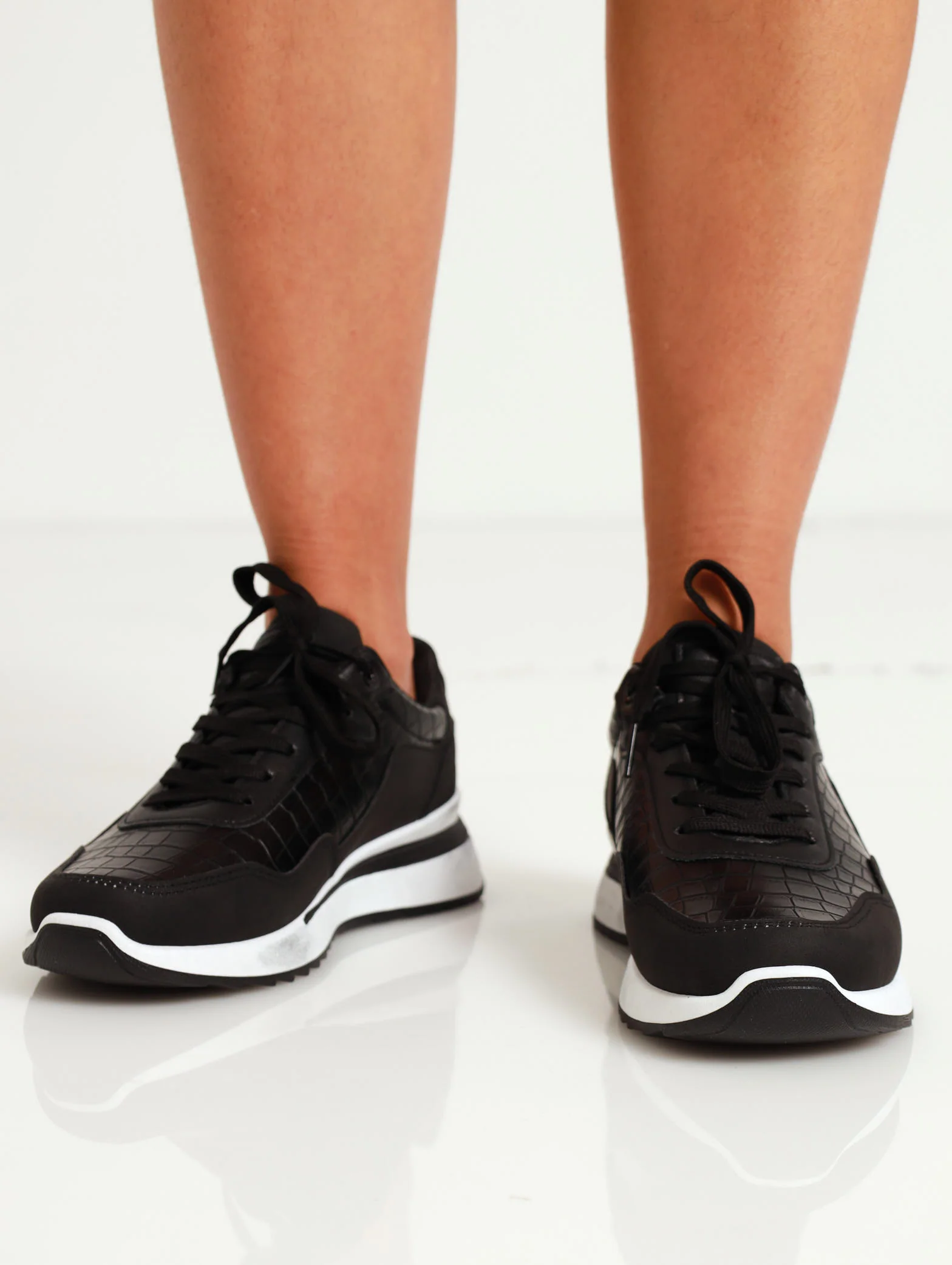 Retro Two Tone Sneaker With Croc Upper - Image 2