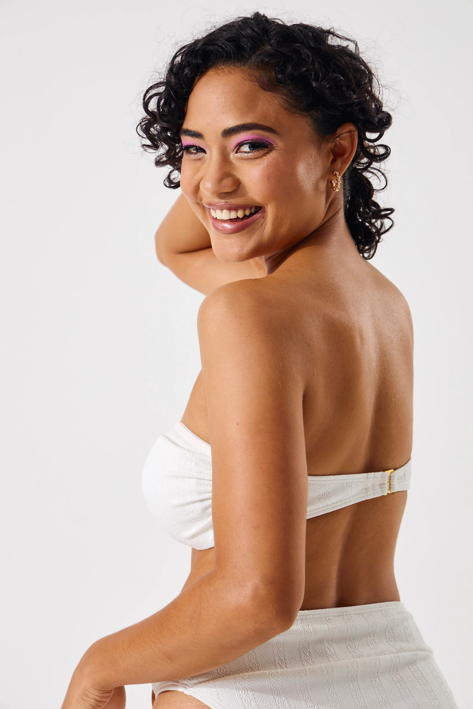 Ribbed Bikini Top With Trim - Beige - Image 7