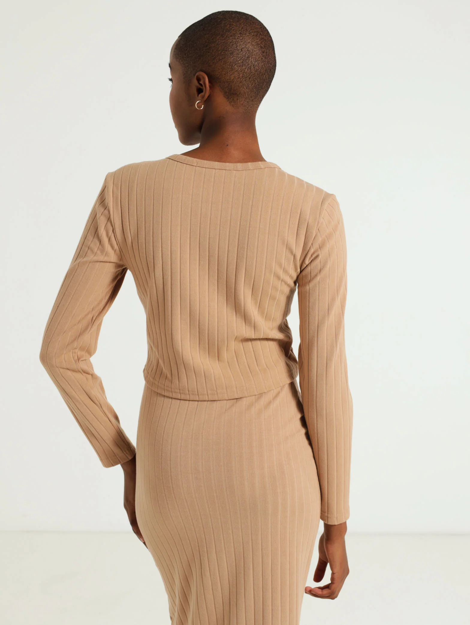 Ribbed Top With Gold Button Detail - Image 3