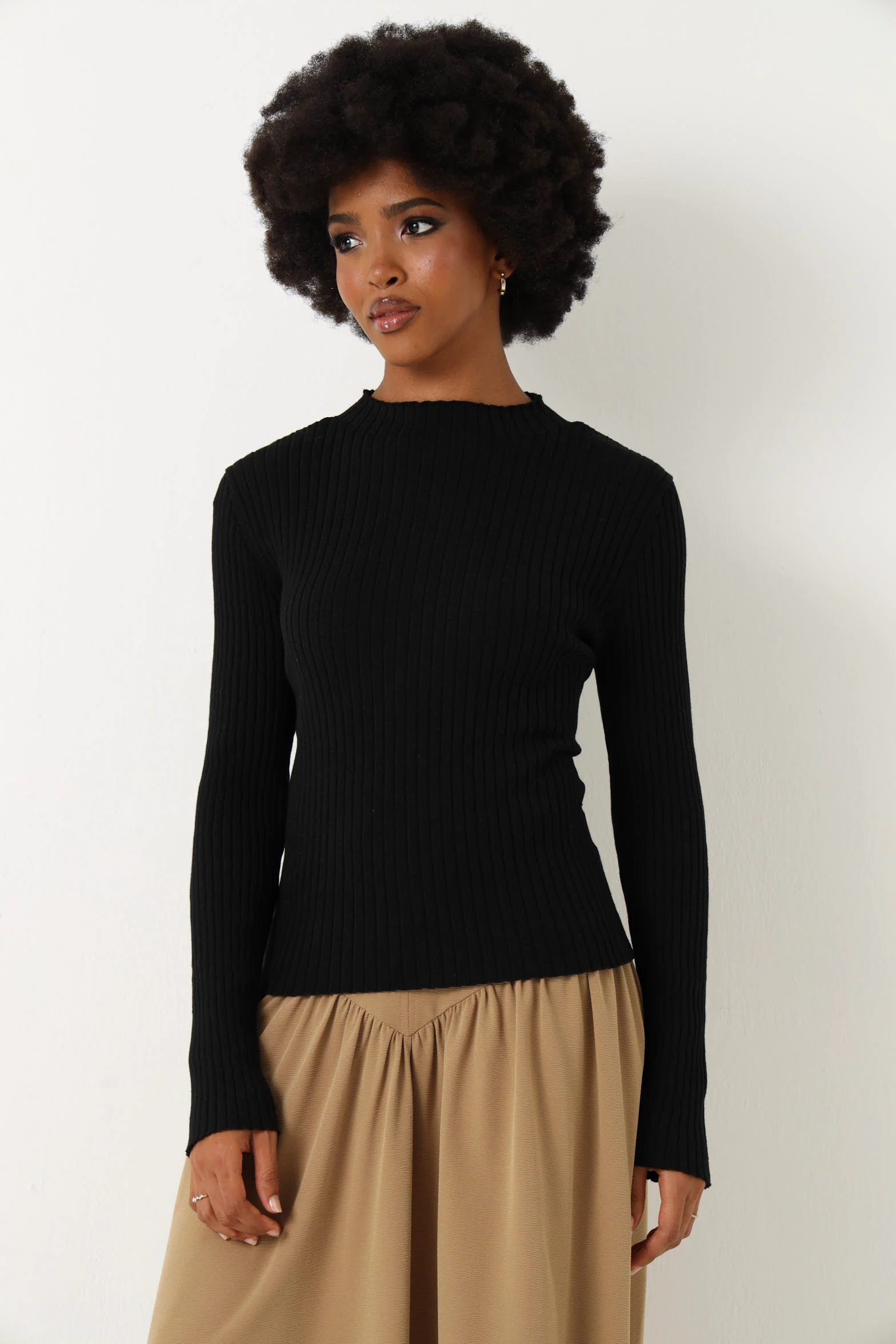 Ribbed Turtleneck Core - Black - Image 3