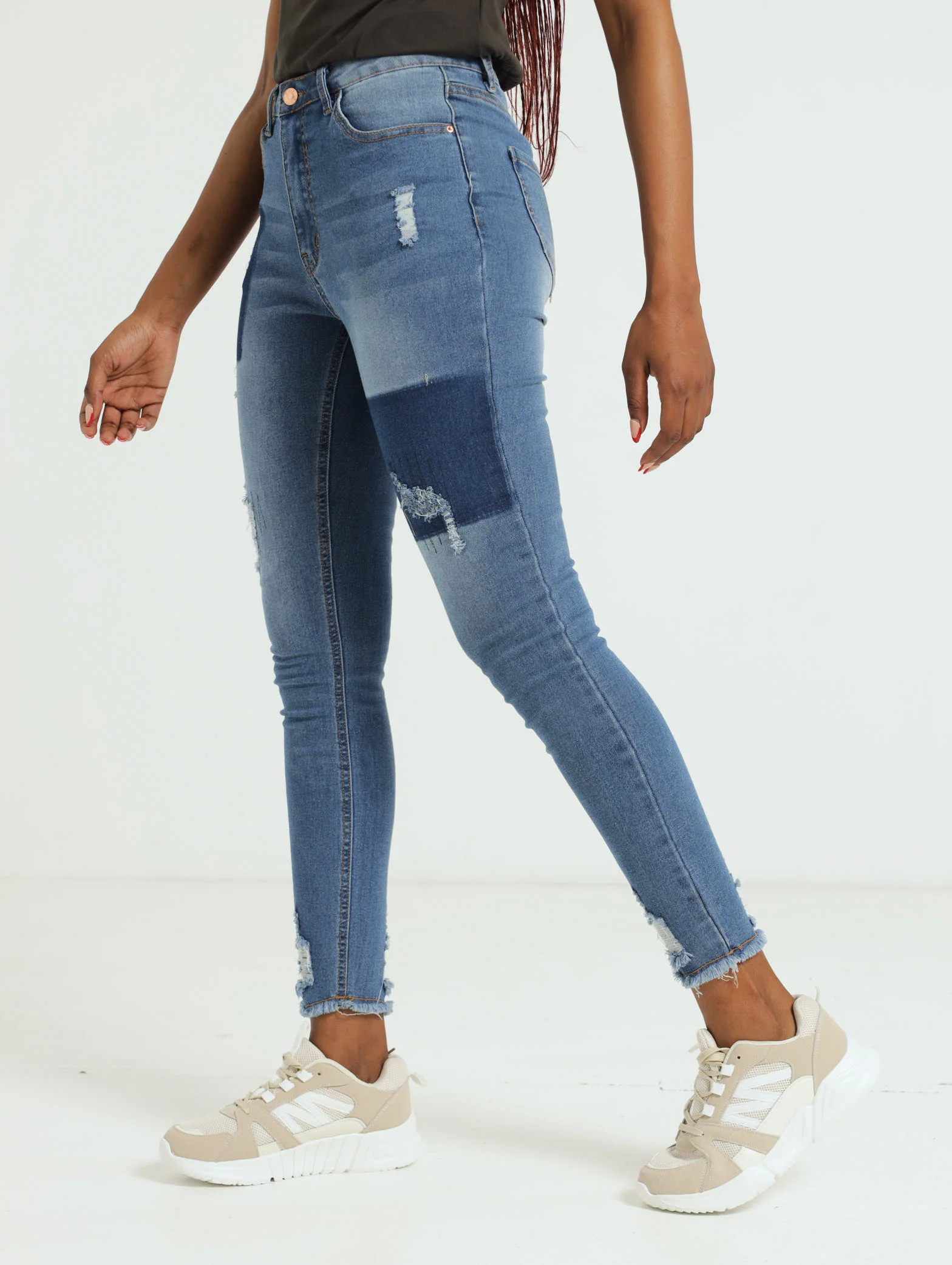 Rip & Repair Patch Skinny Jean - Dark Wash Ink - Image 2