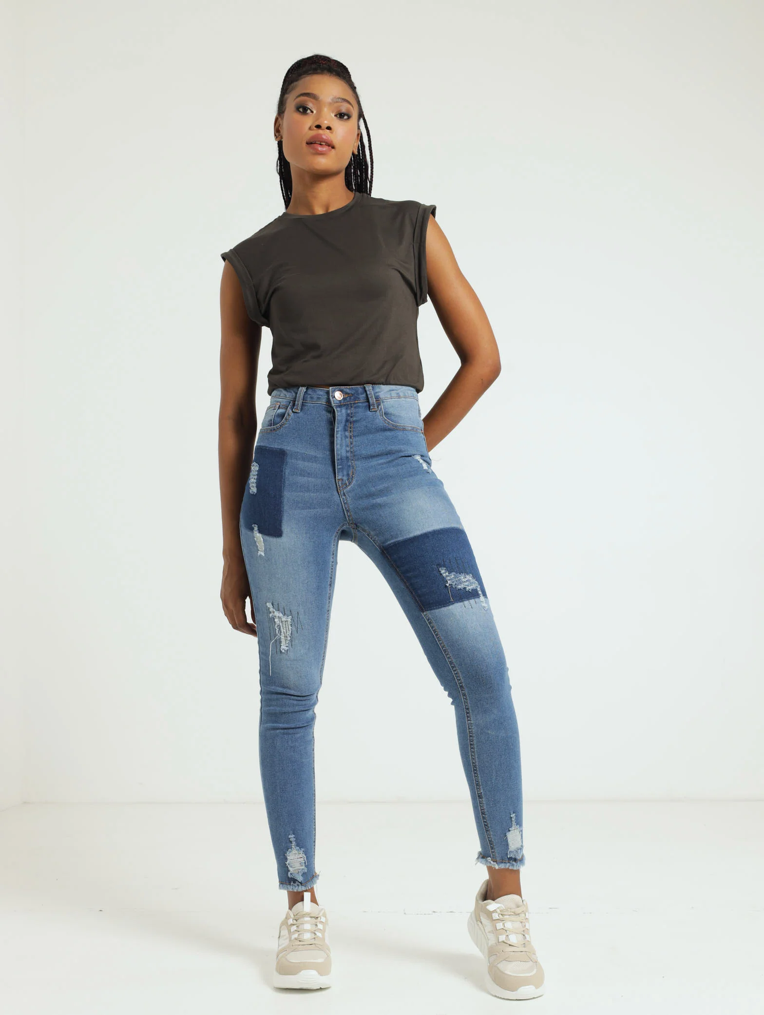 Rip & Repair Patch Skinny Jean - Dark Wash Ink - Image 4