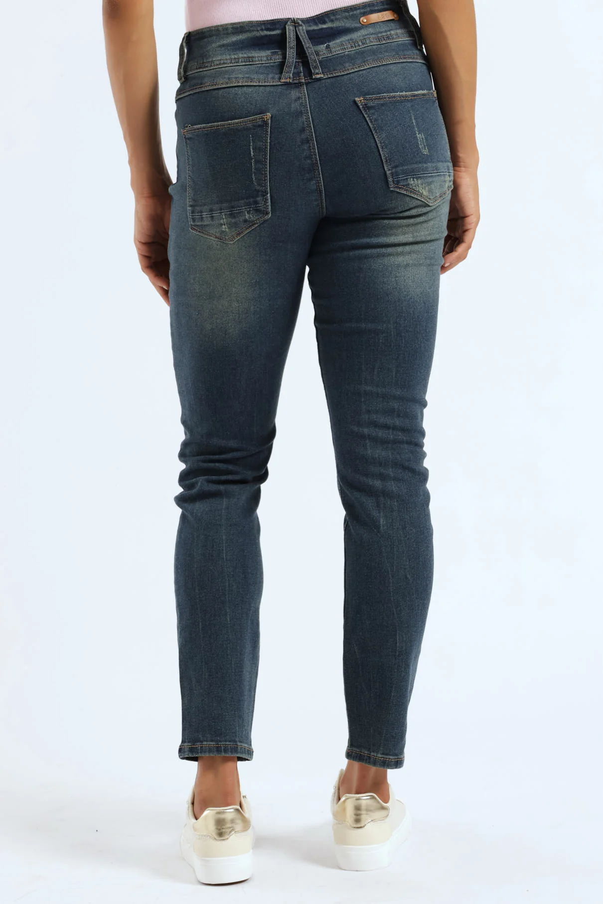 Rip & Repair Tea Stain Mid Rise Skinny Jean - Ink - Image 4