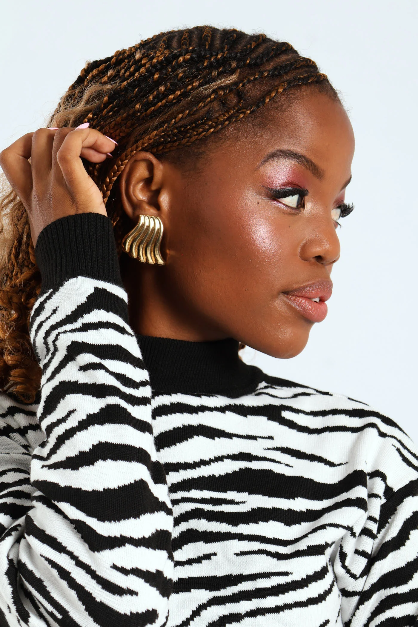 Ripple Effect Earrings - Gold - Image 2