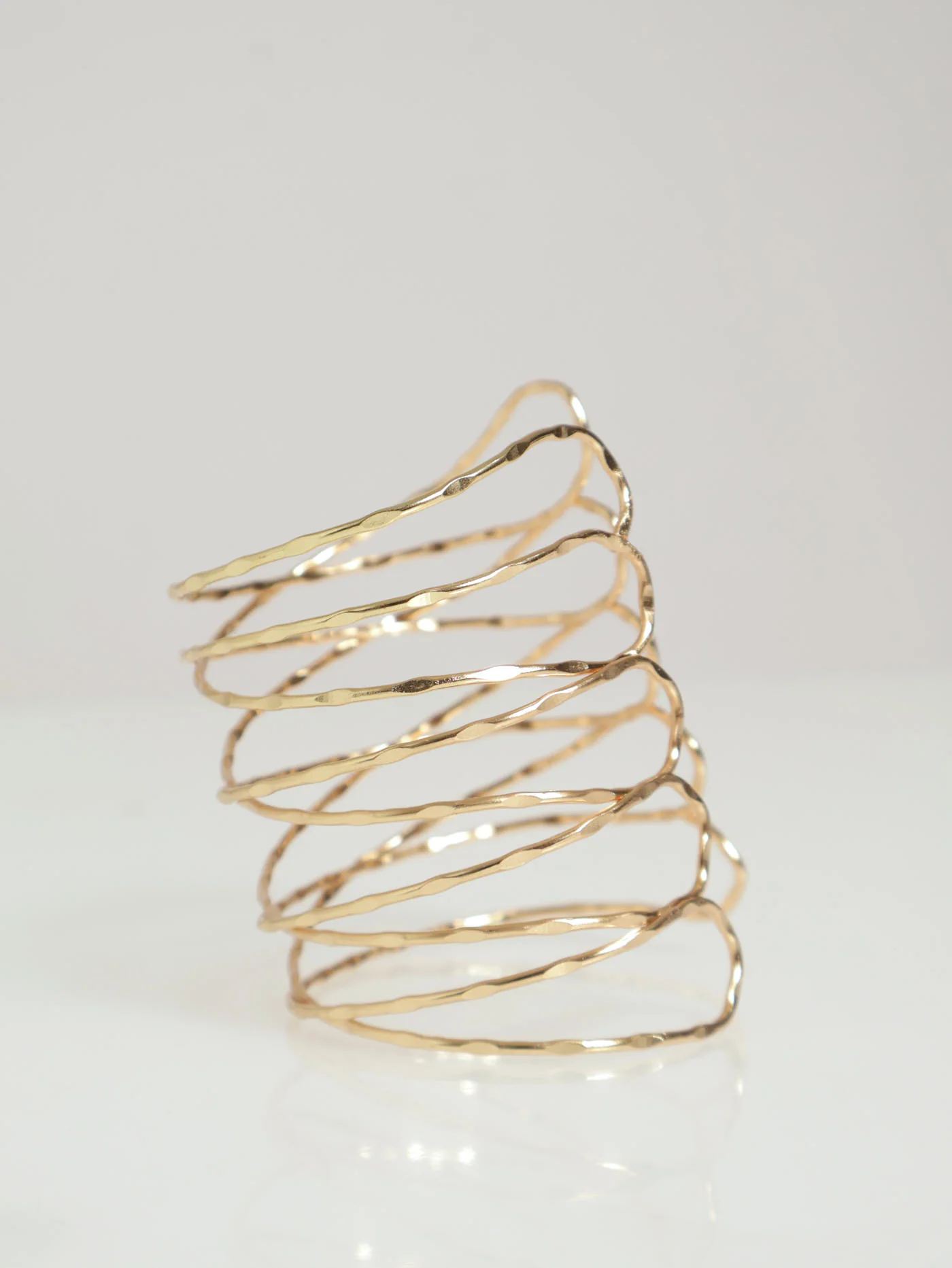Ripple Statement Bangle - Gold - Image 2
