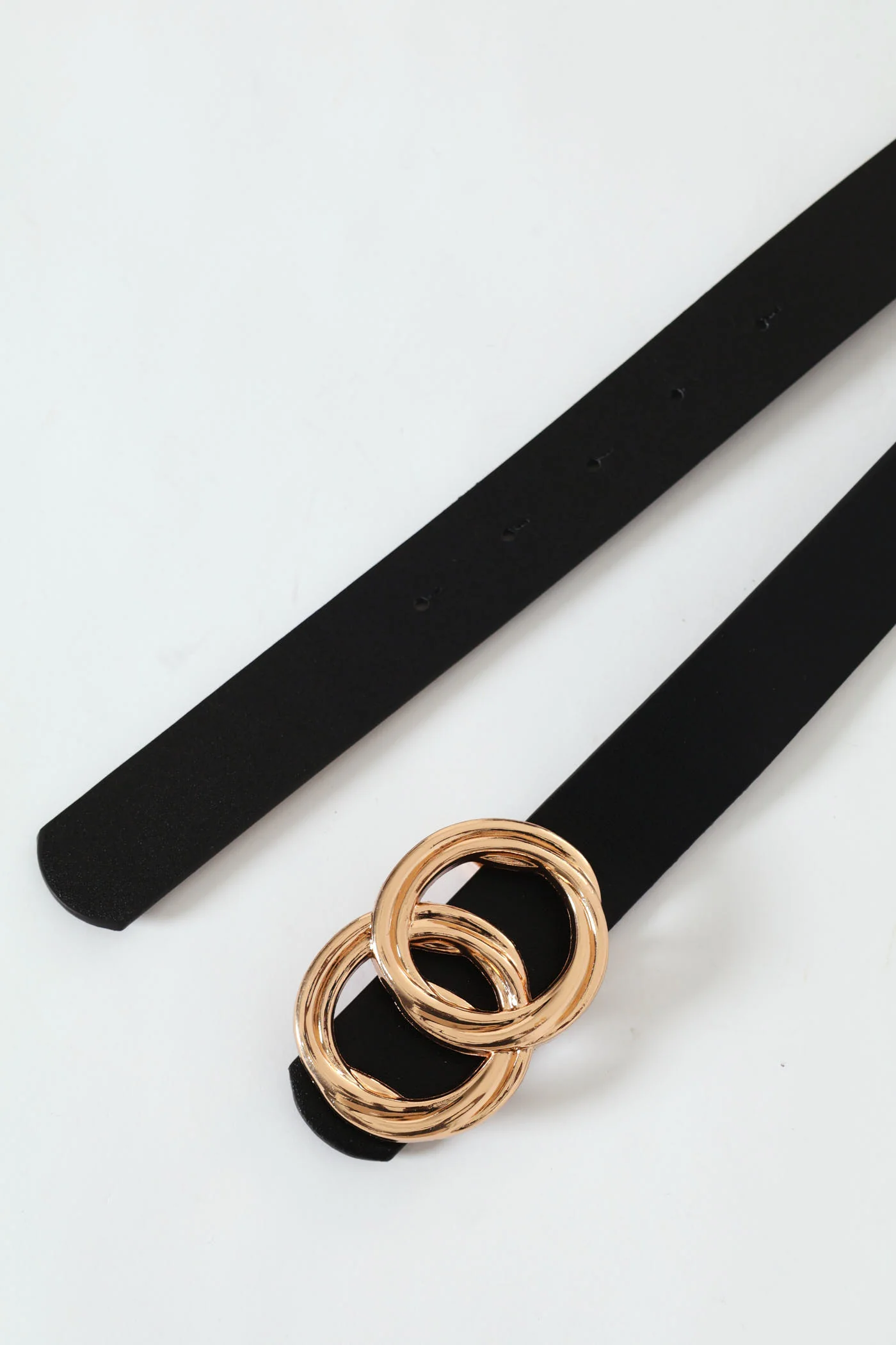 Ripple Twisted Double Buckle Belt - Gold - Image 2
