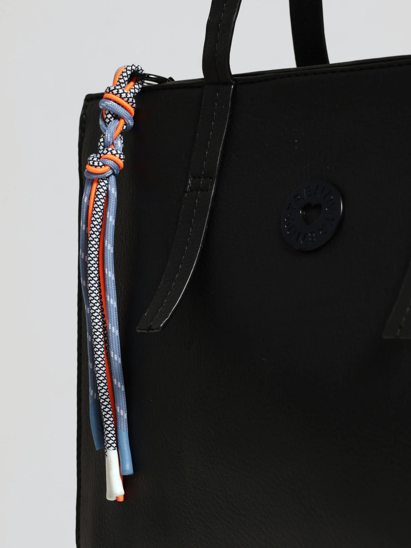 Rope Keychain Tote Bag - Black - Image 4