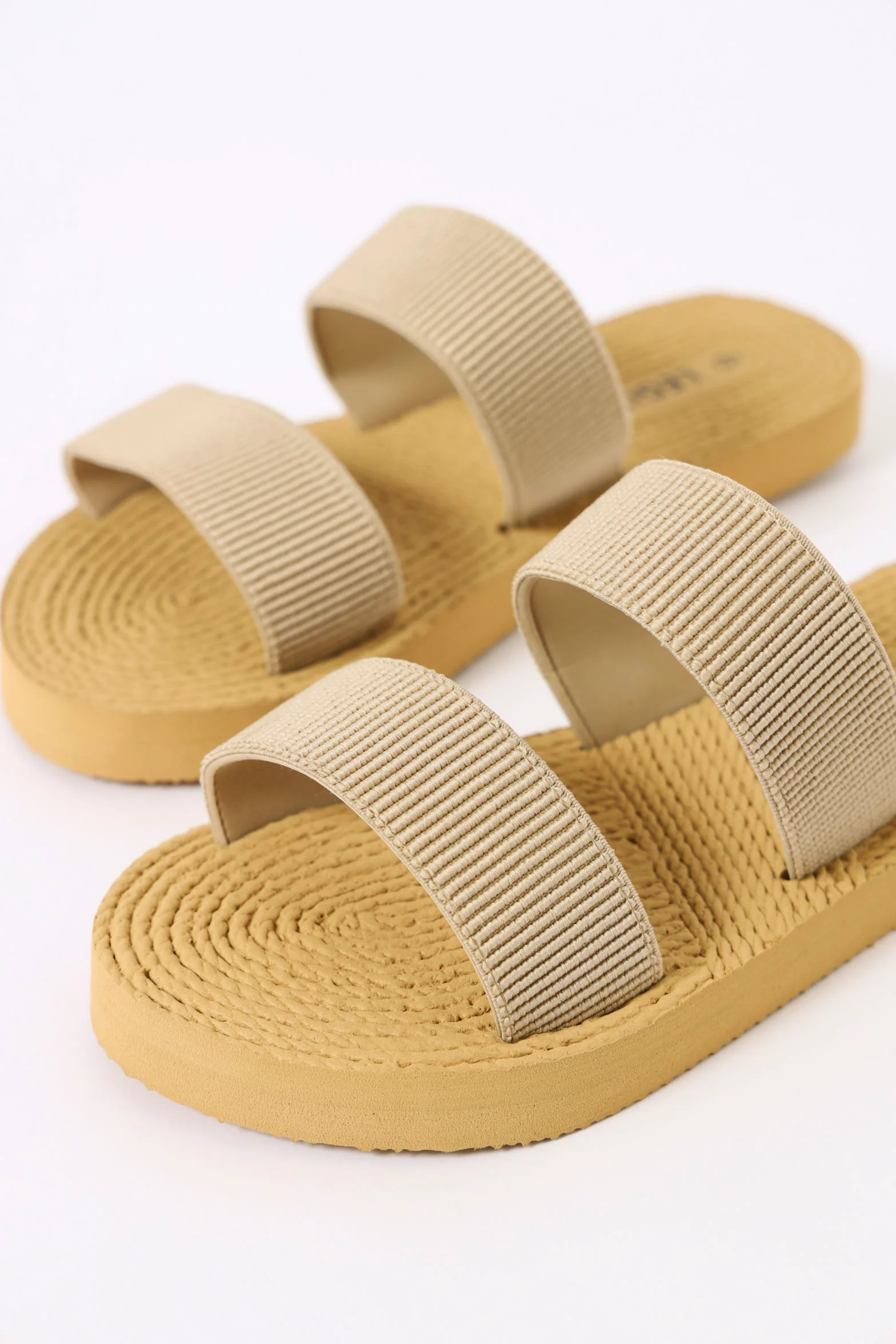 Rope Knit Double Strap Sandal - Oatmeal - Image 2