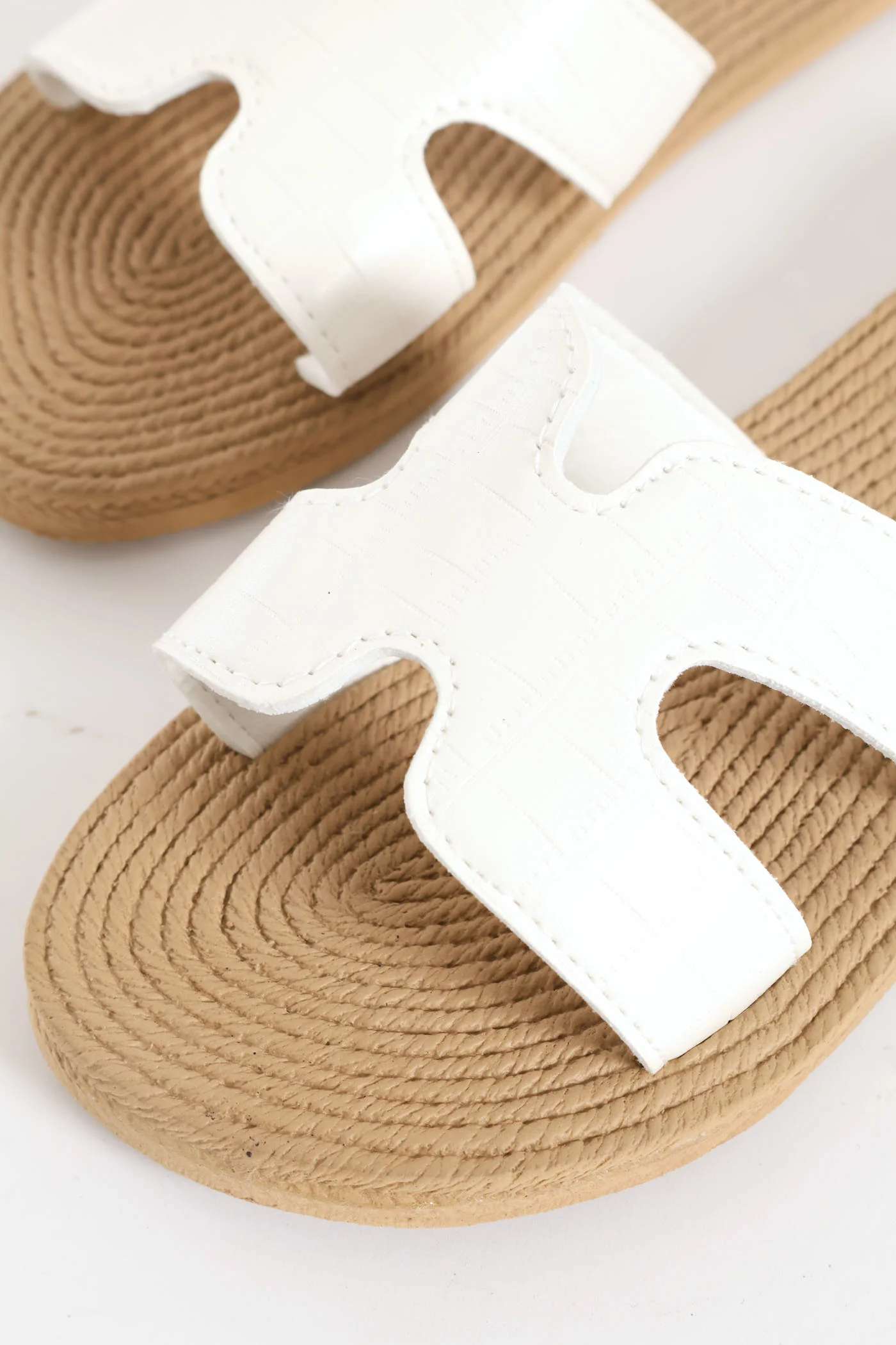Rope Look Mule Sandal - White - Image 3