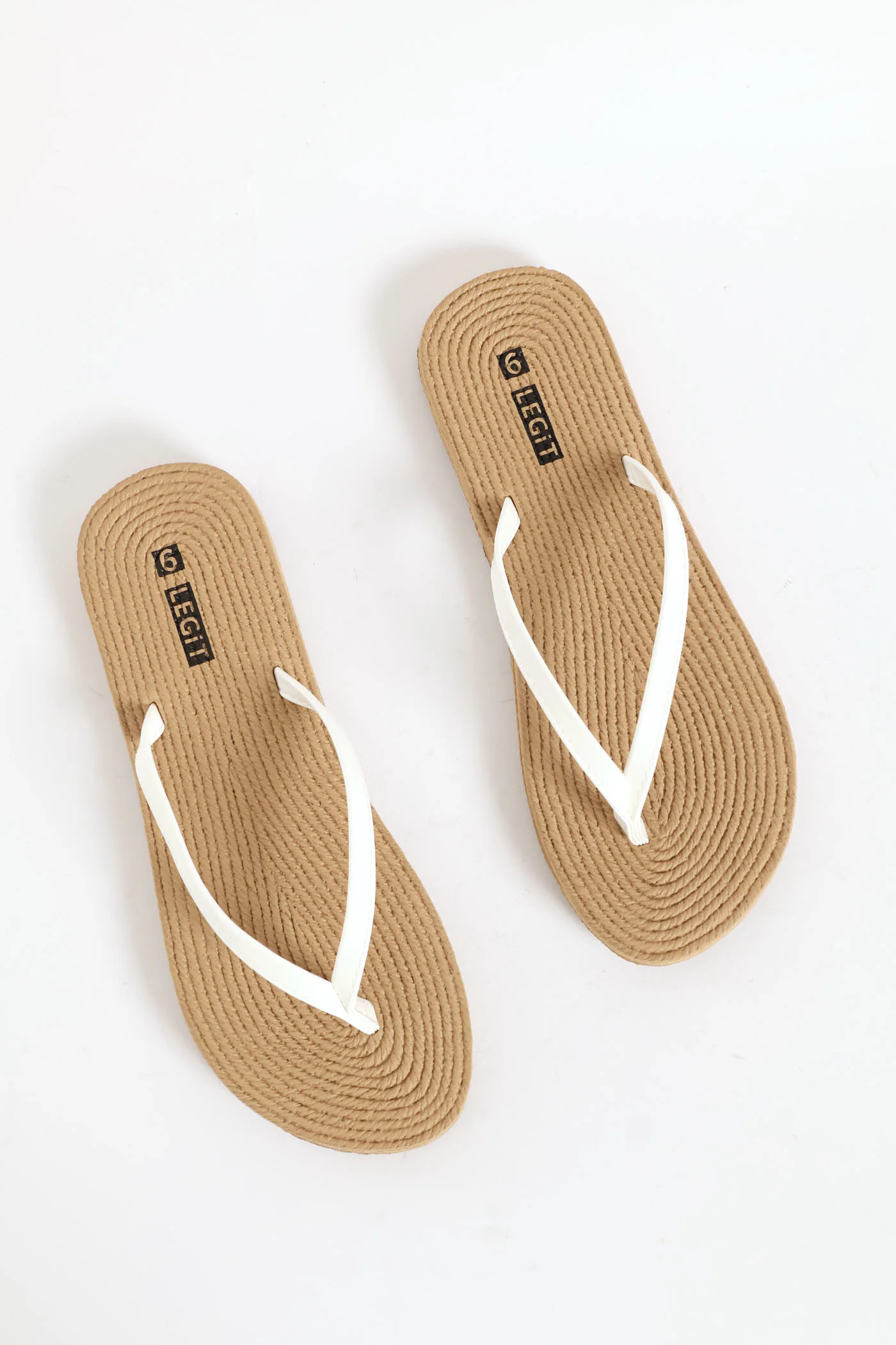 Rope Look Thong Sandal - White
