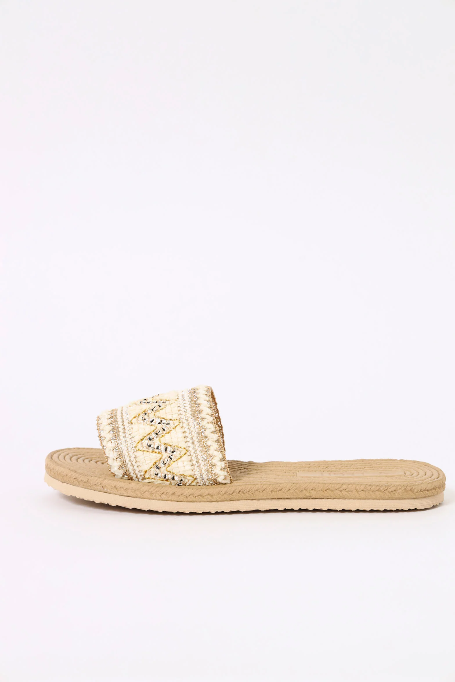 Rope Zig Zag Weave One Strap Sandal - Natural - Image 3