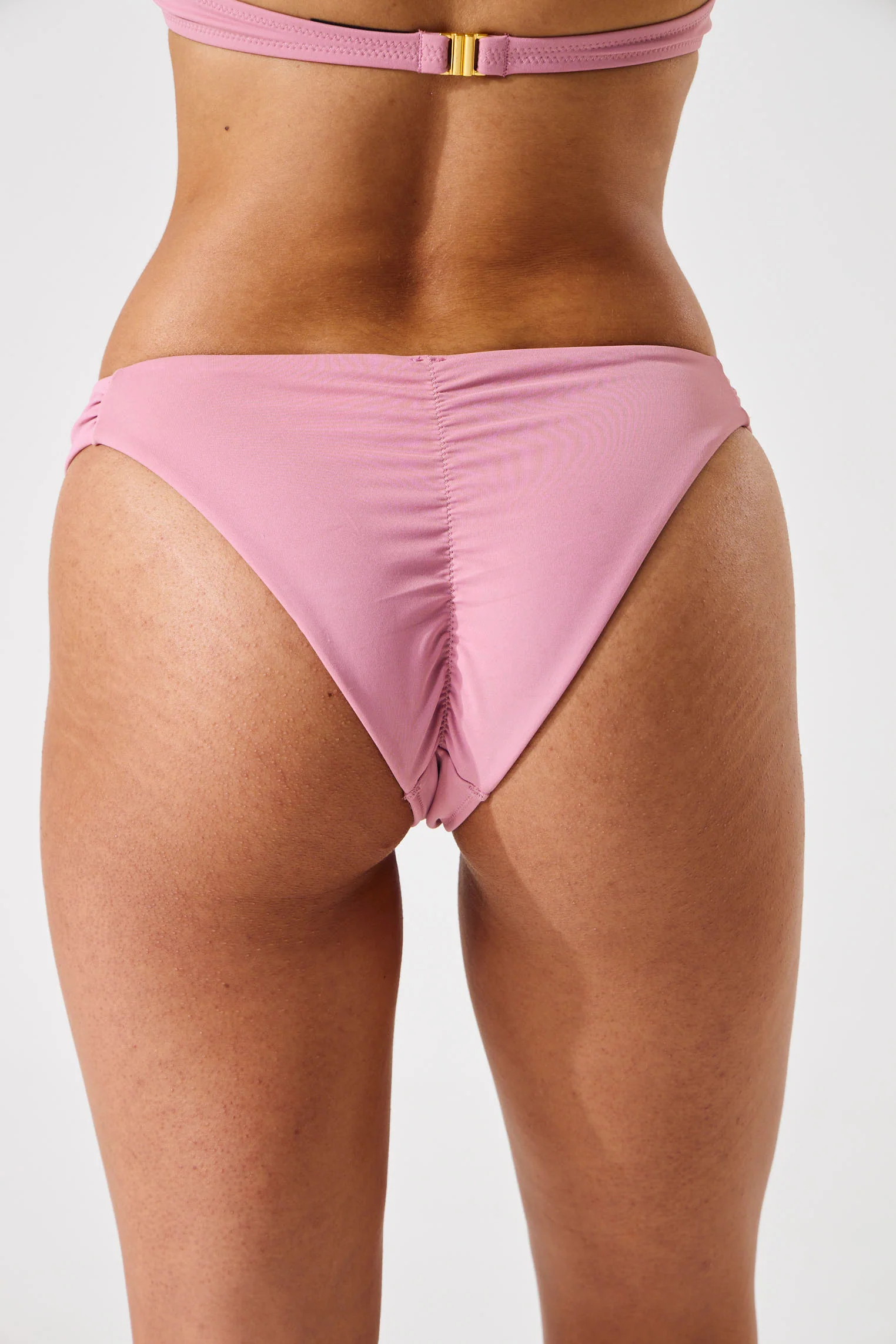 Ruched Bikini Bottom - Mauve - Image 6