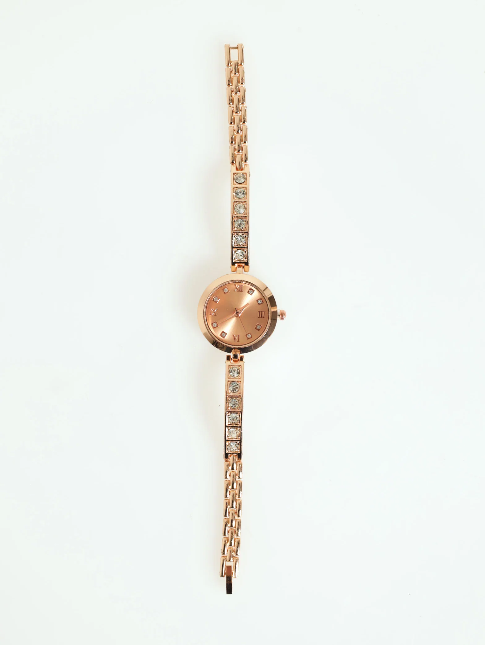 Round Face Watch With Gem Strap