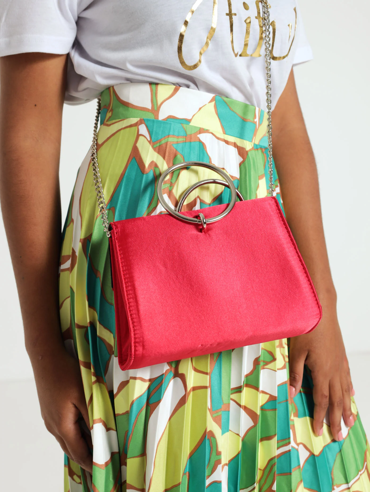 Round Handle Chain Satchel - Image 3