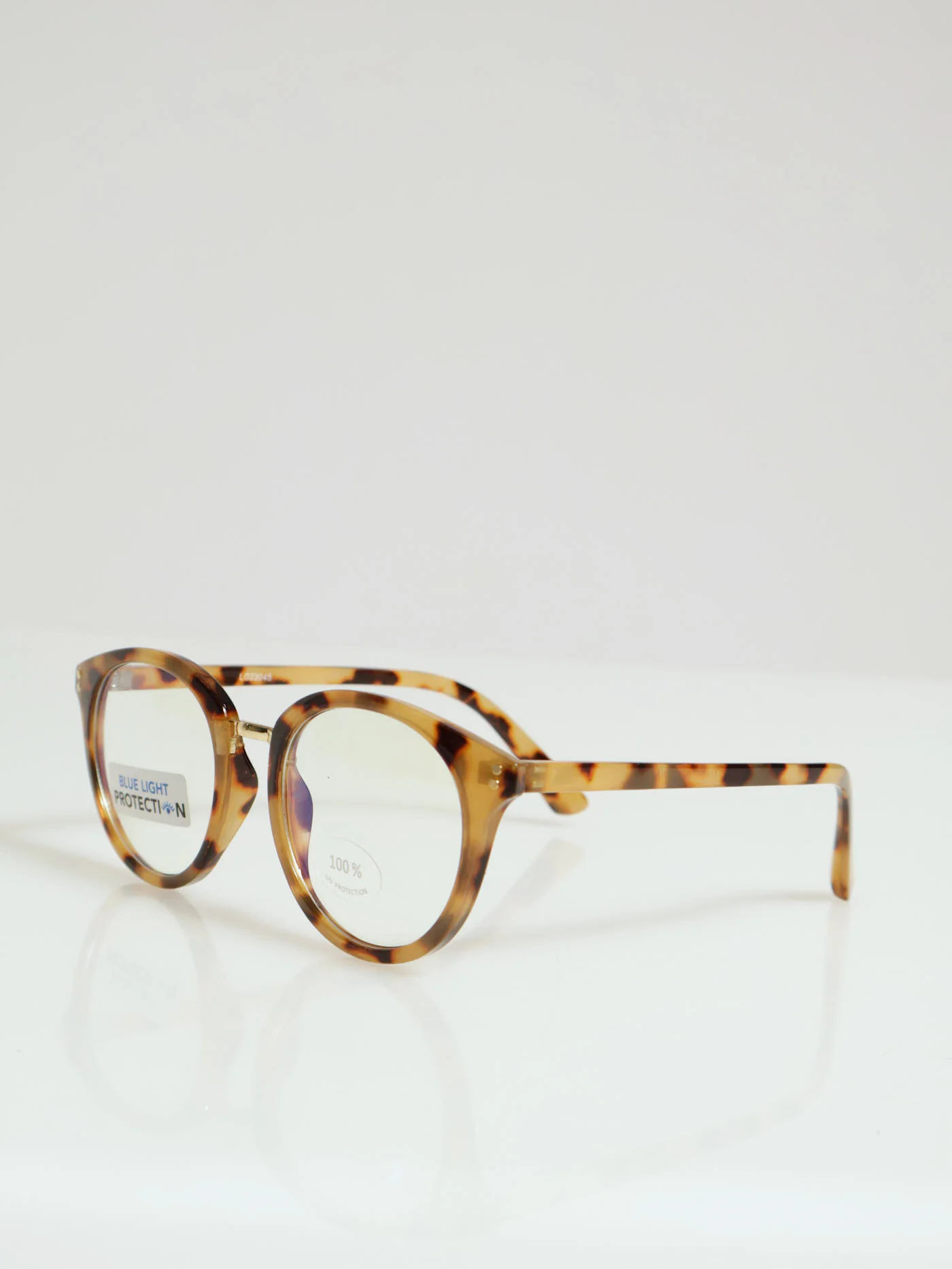 Round Metal Bridge Blue Block Sunglasses - Image 2