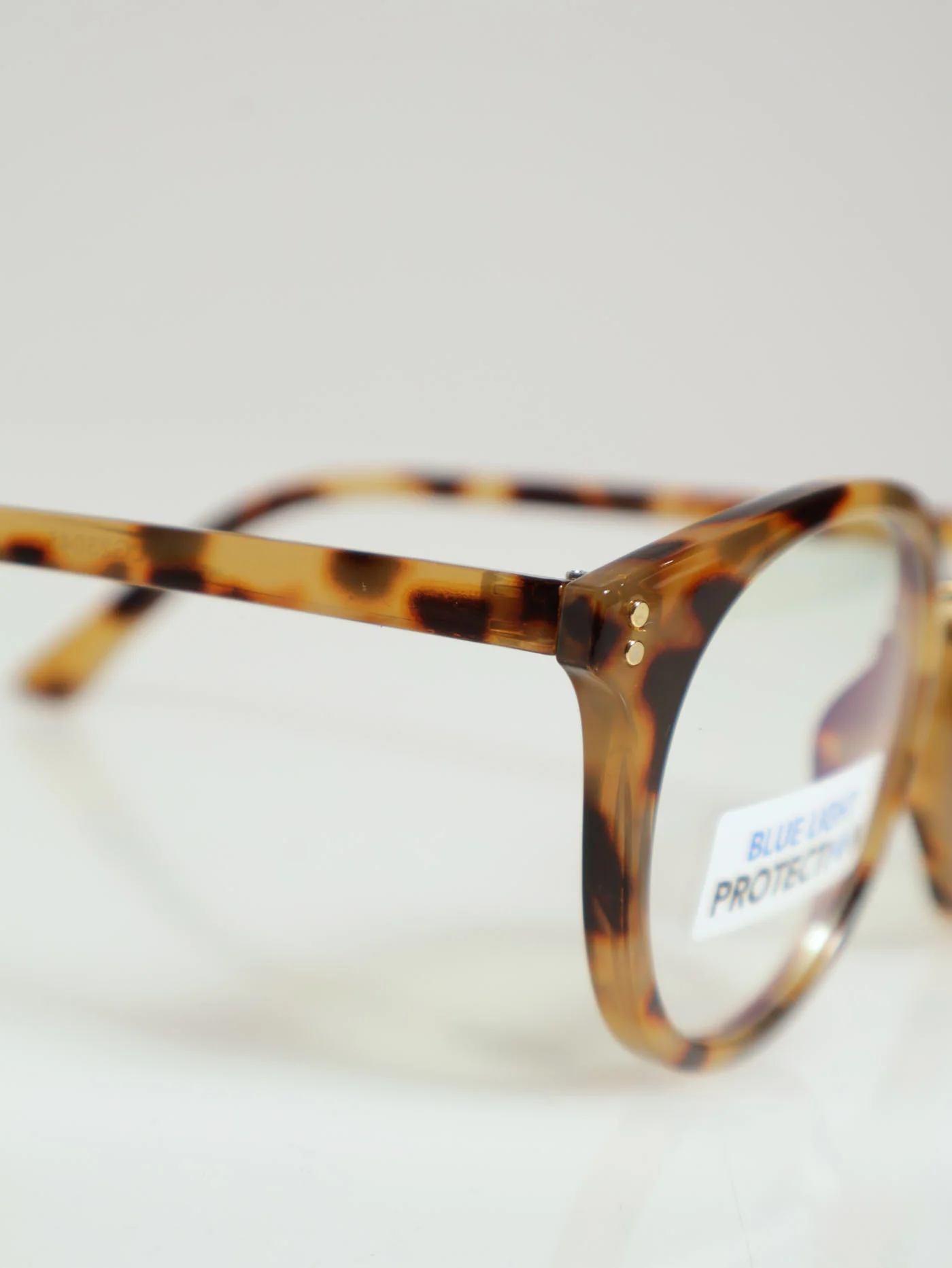 Round Metal Bridge Blue Block Sunglasses - Image 3