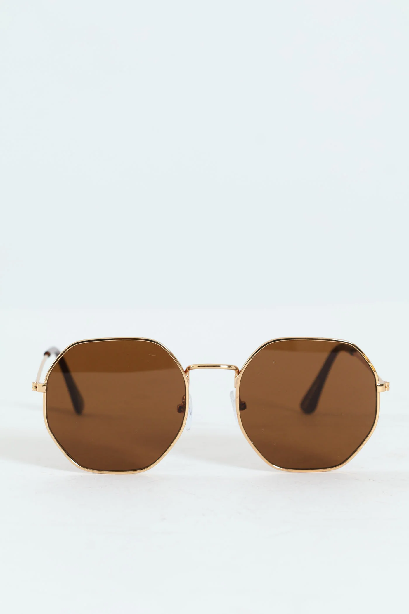 Round Metal Sunglasses - Brown