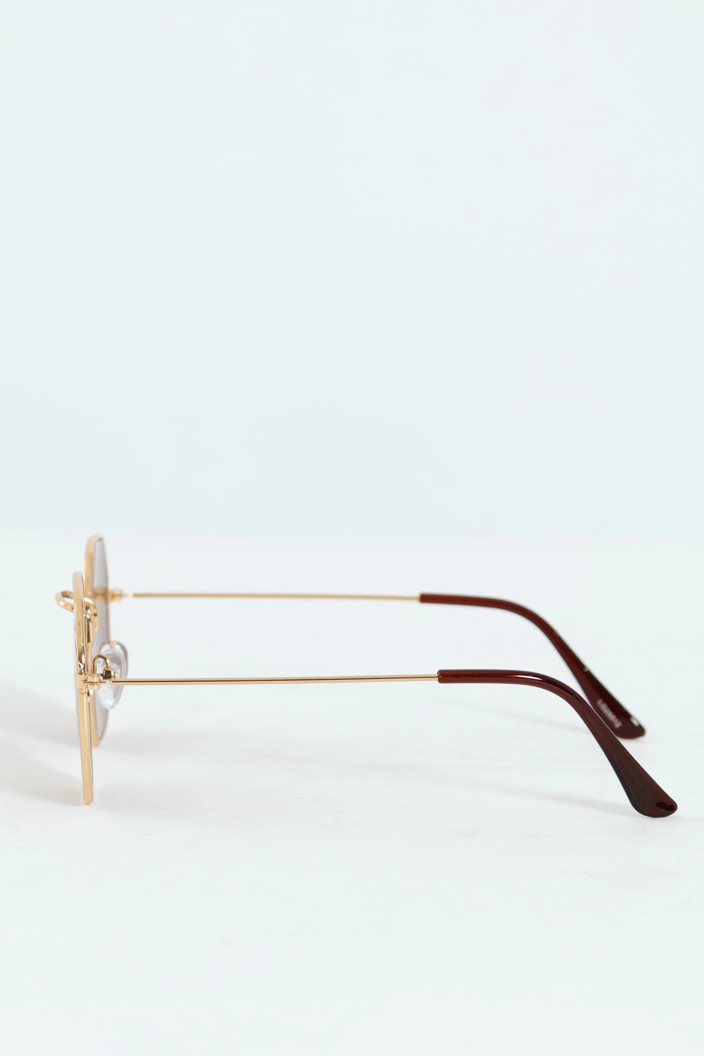 Round Metal Sunglasses - Brown - Image 2
