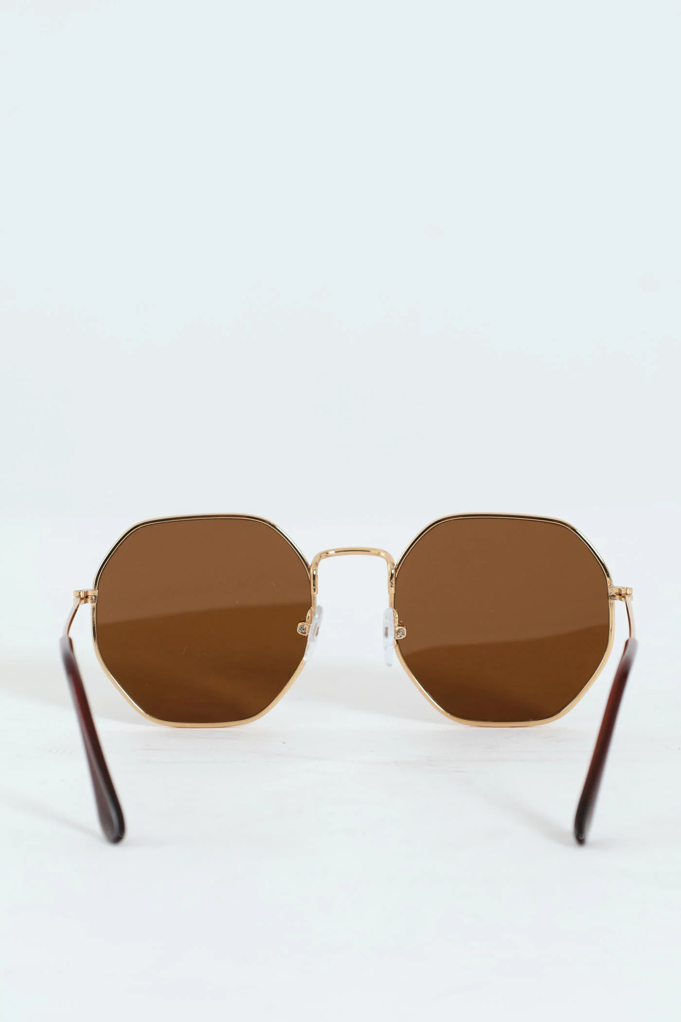 Round Metal Sunglasses - Brown - Image 4