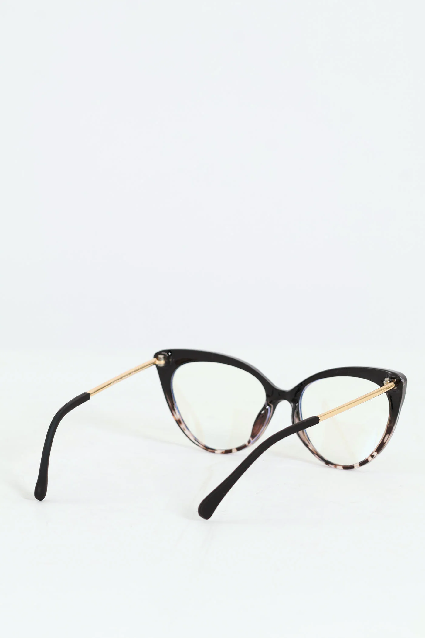 Rubber Arm Two Tone Cat Eye Blue Block Lense Sunglasses - Black/Pink - Image 5