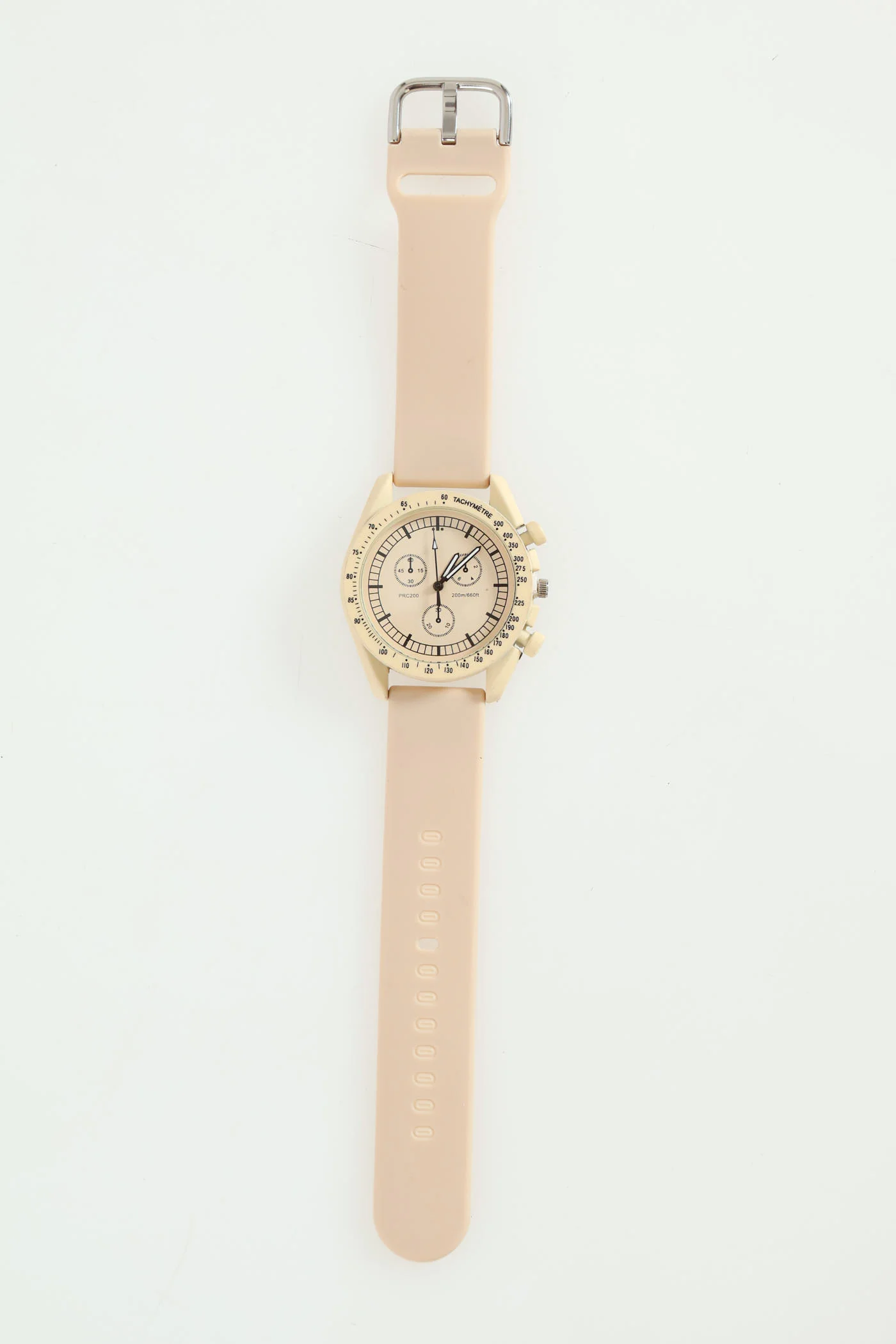 Rubber Strap Nautical Dial Watch - Stone