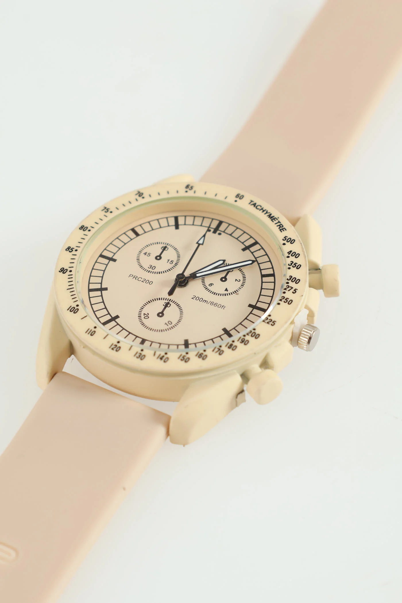 Rubber Strap Nautical Dial Watch - Stone - Image 2