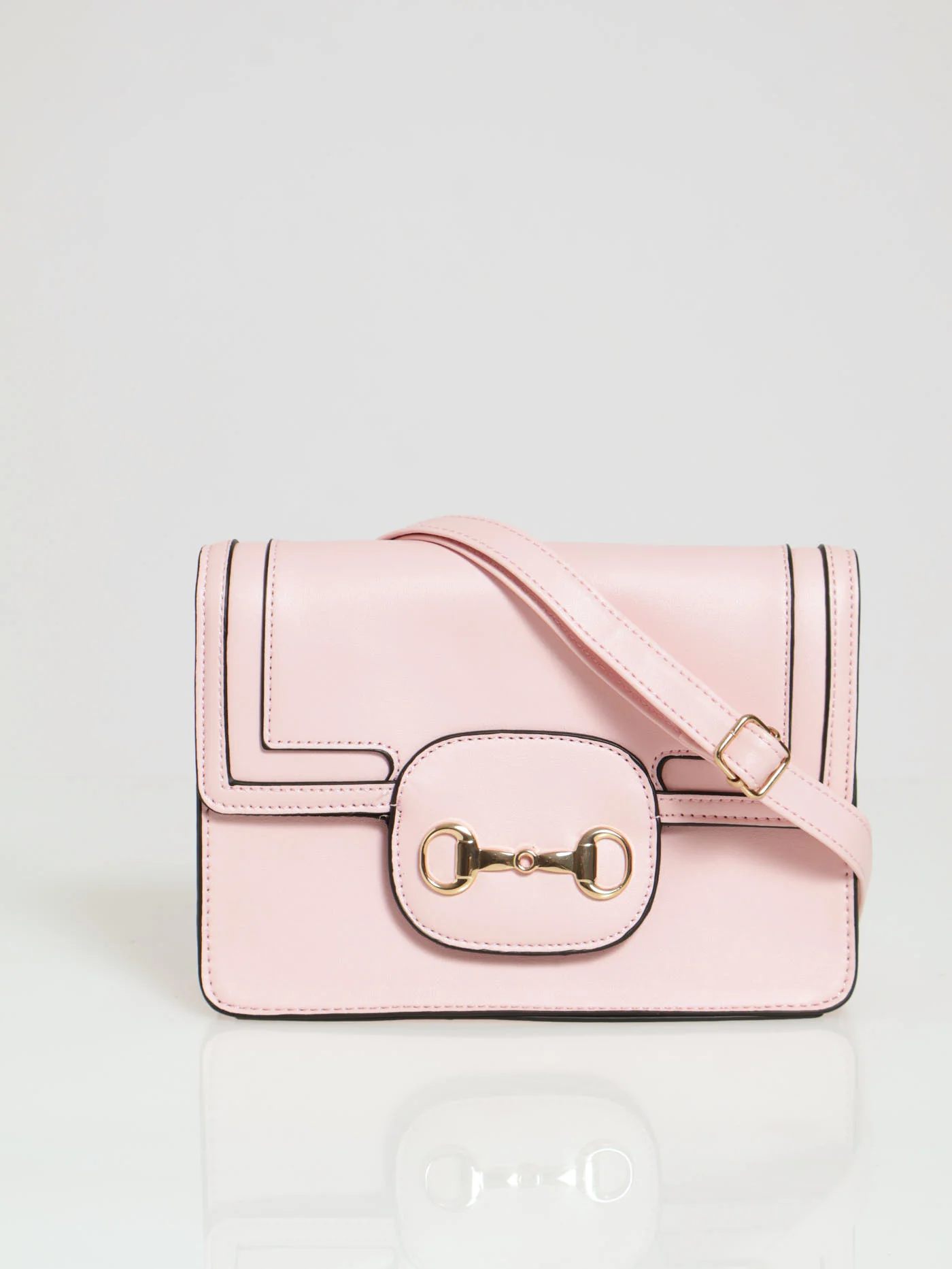 Saddle Bar Clasp Flapover Satchel - Pink