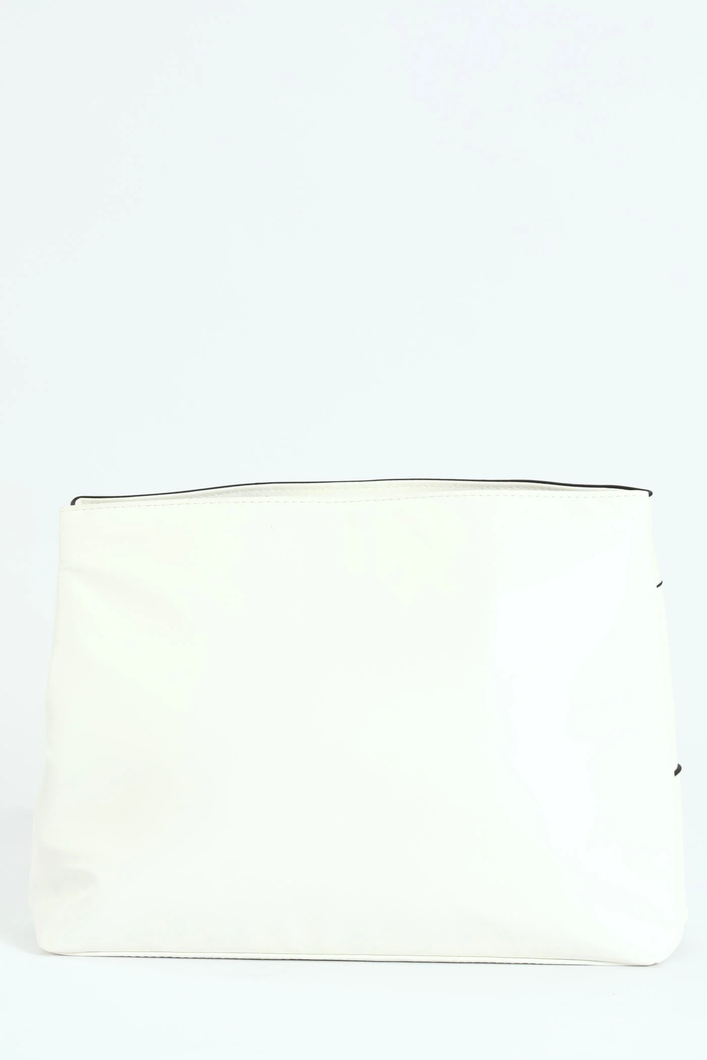 Saddle Bar Metal Trim And Monogram Print Shopper Bag - White - Image 6