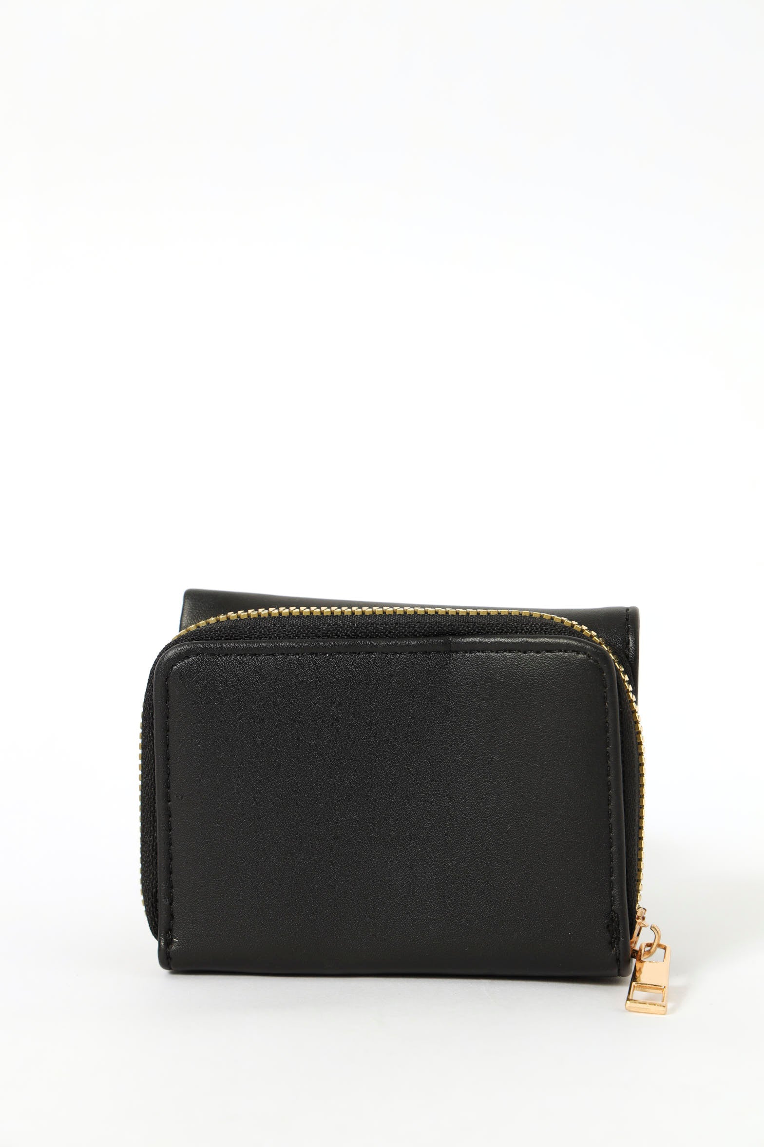 Saddle Trim Compartment Wallet - Black/Gold - Image 3