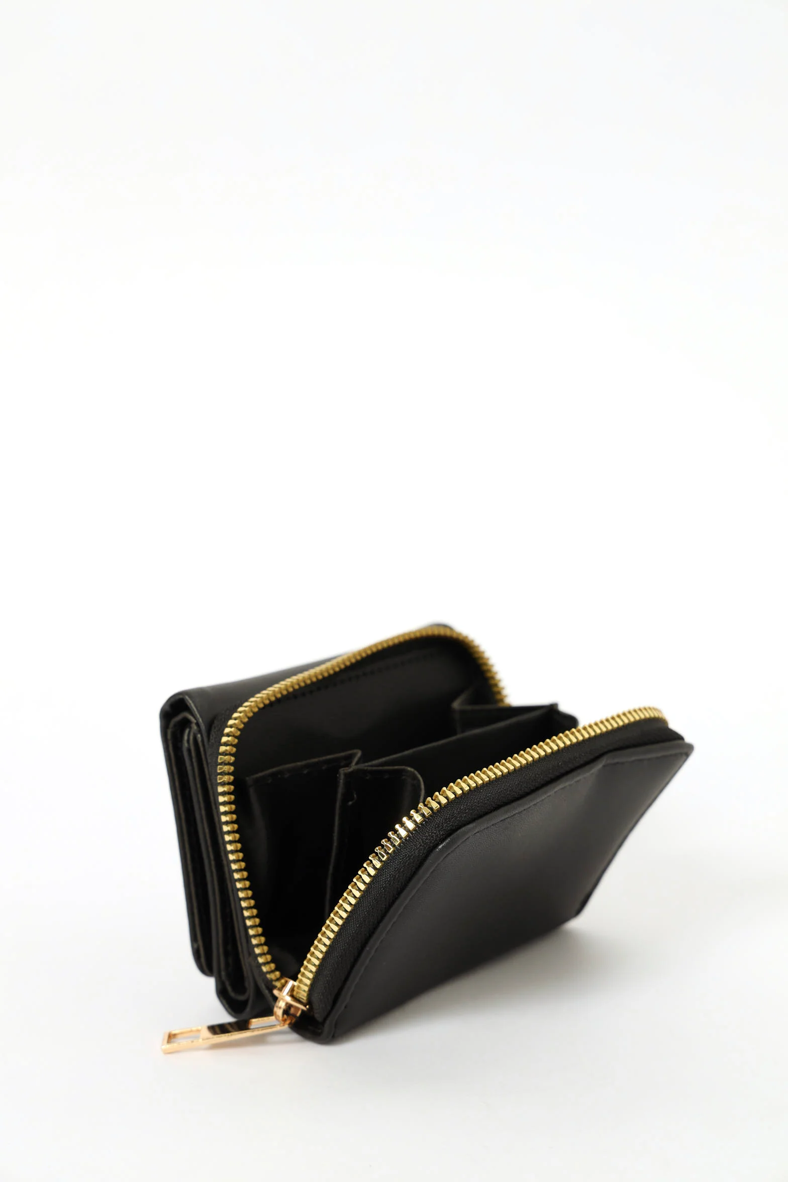 Saddle Trim Compartment Wallet - Black/Gold - Image 4