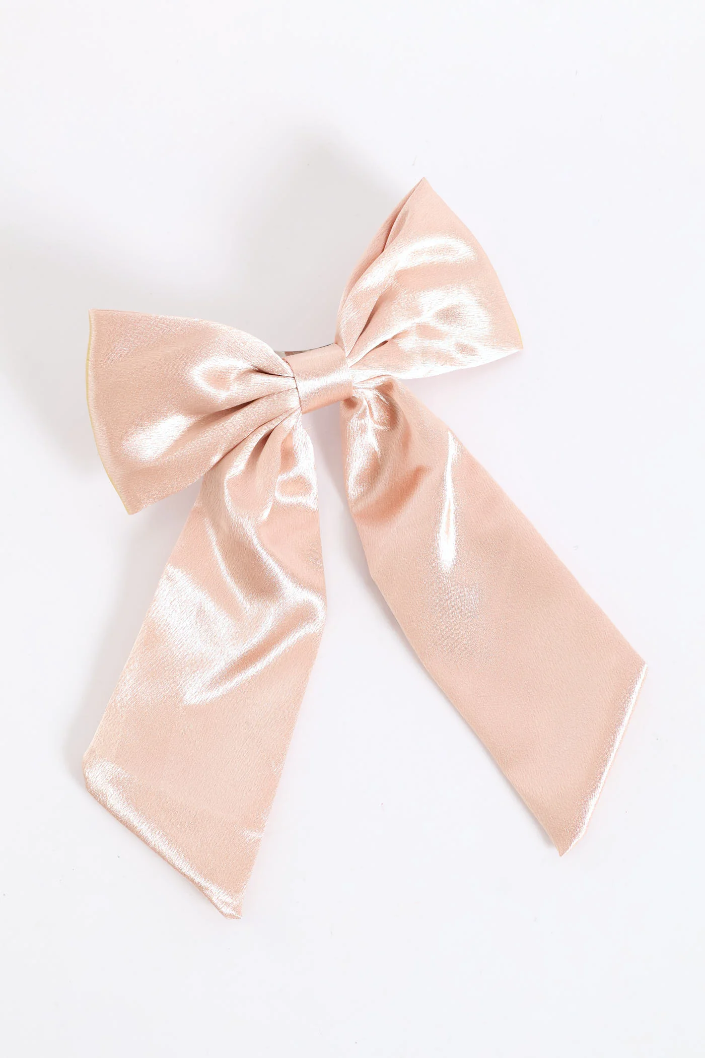 Satin Bow Clip - Champagne