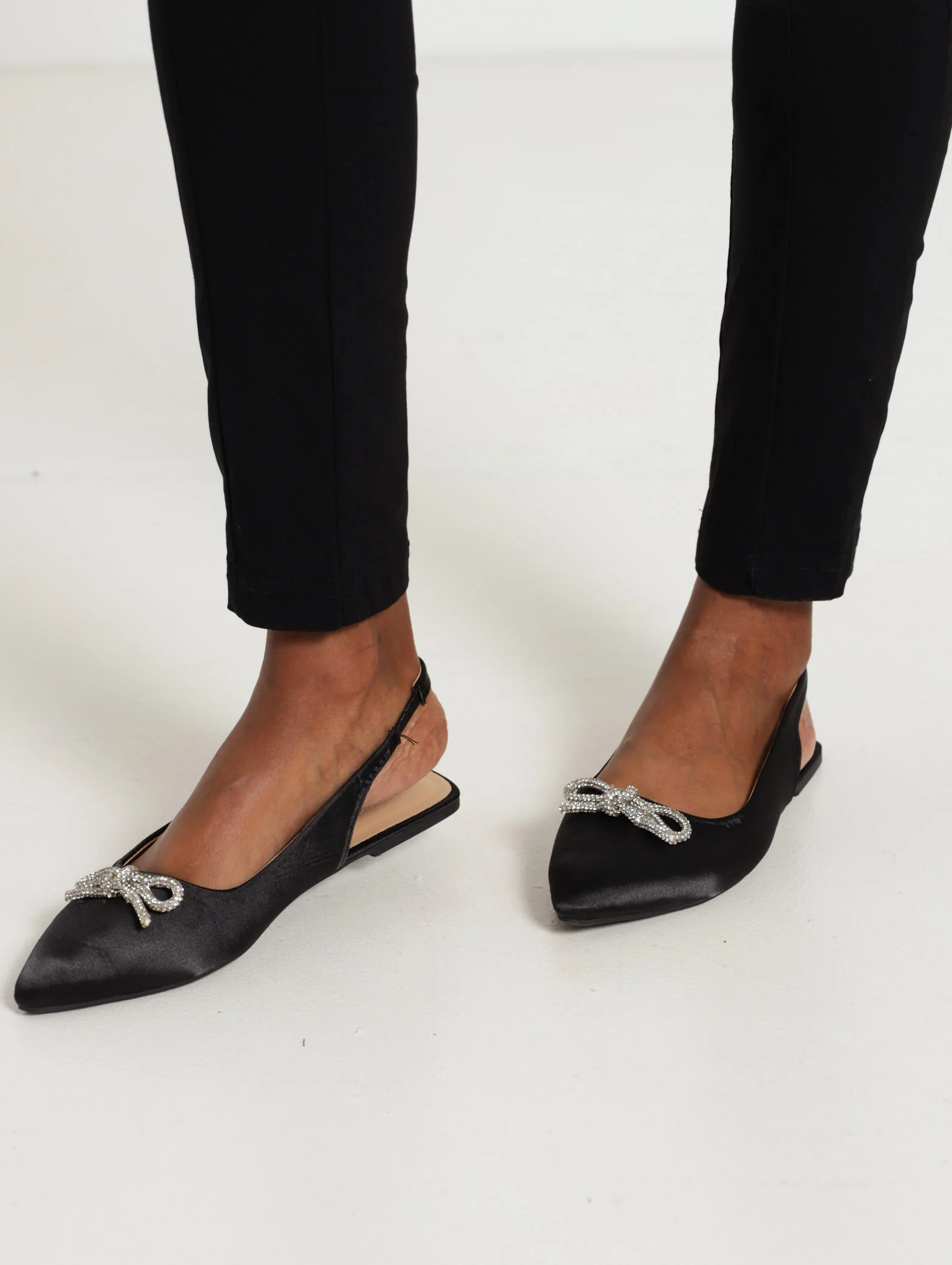 Satin Bow Openback Pump With Slingback - Image 2