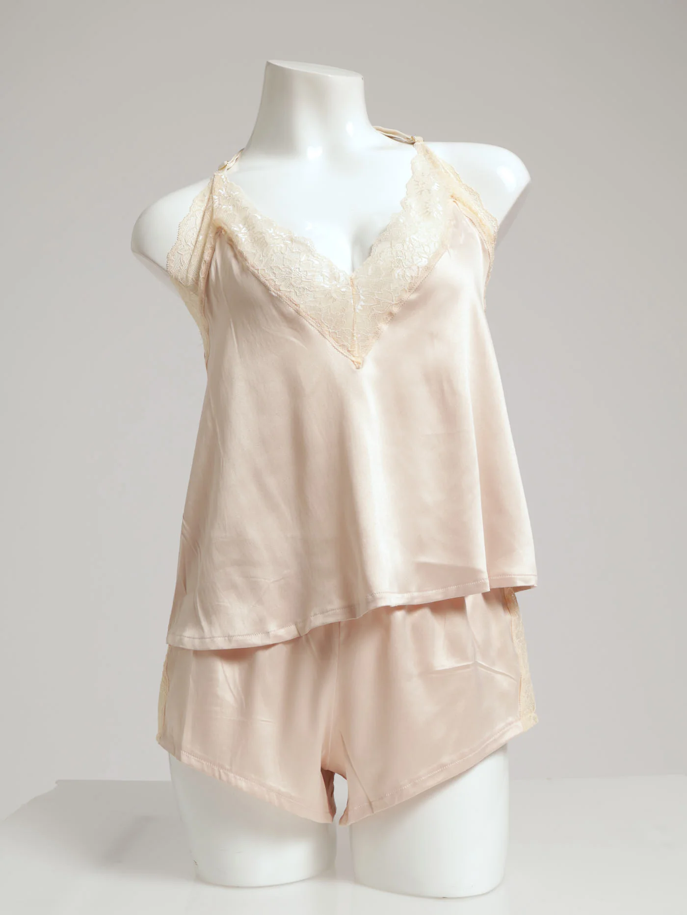 Satin Cami & Short Sleepset - Champagne