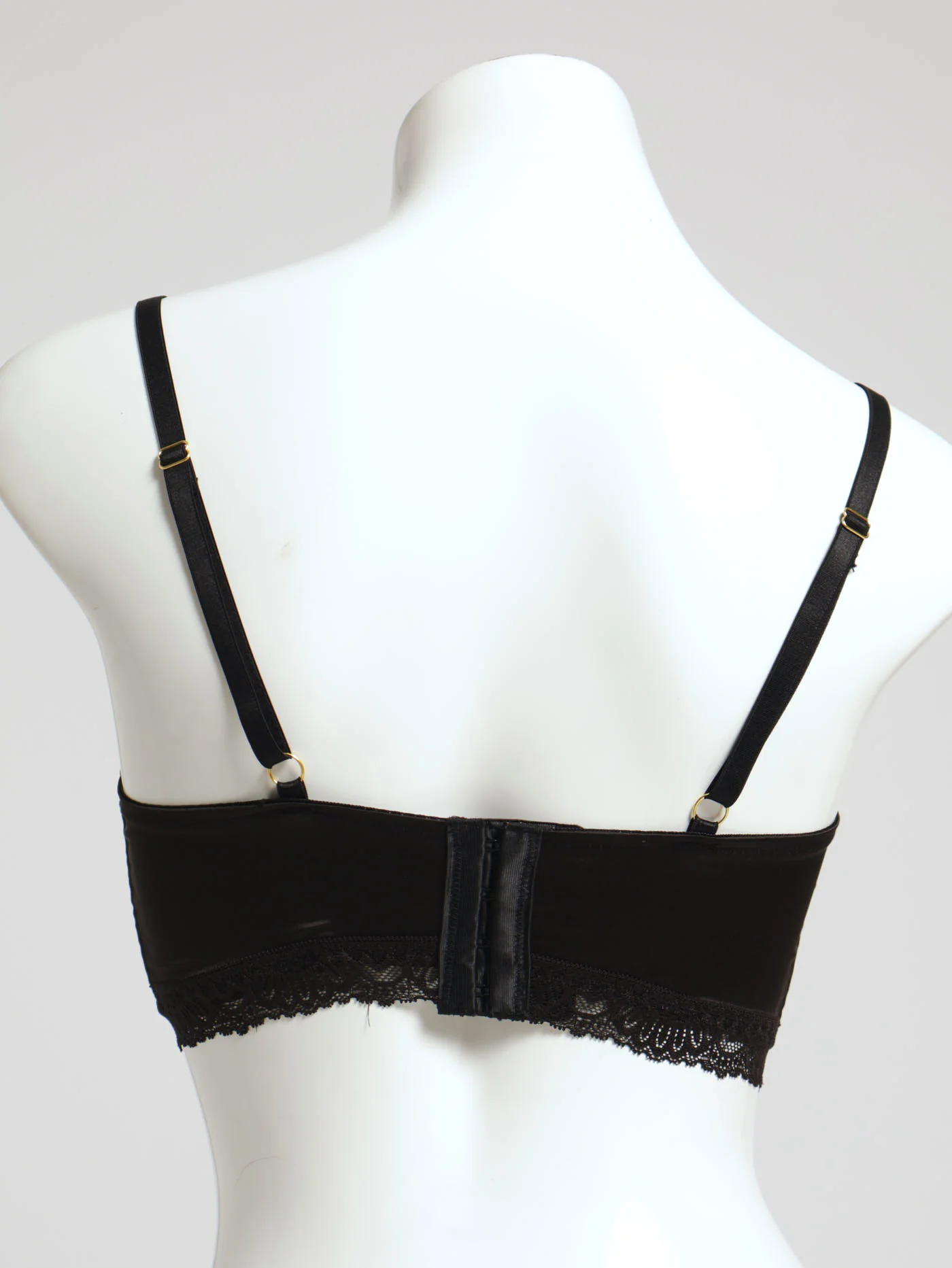 Satin Panelled Corset - Black - Image 2
