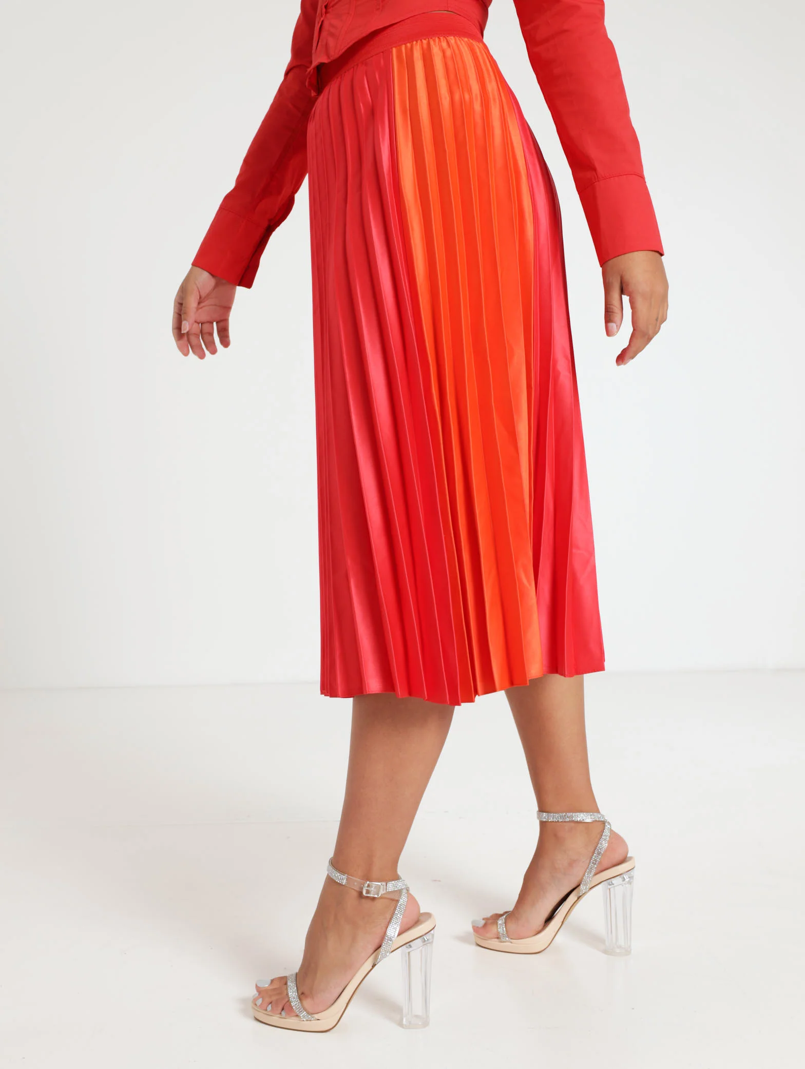 Satin Pleated Skirt - Image 2