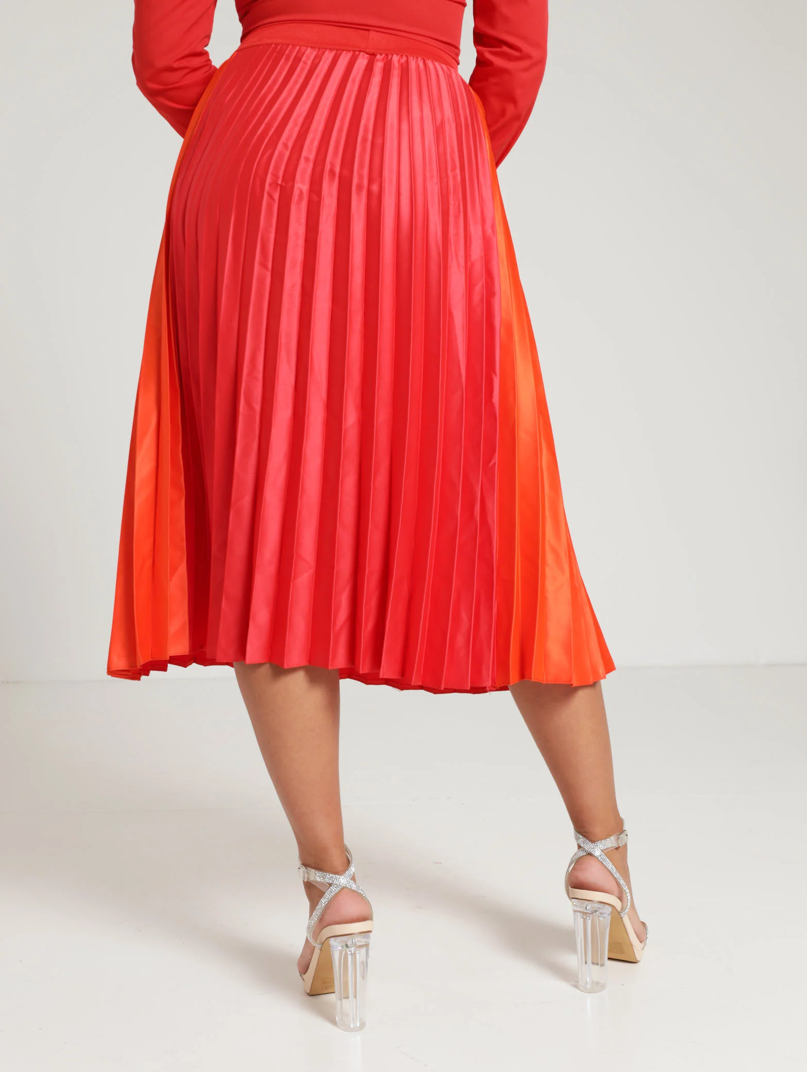 Satin Pleated Skirt - Image 3