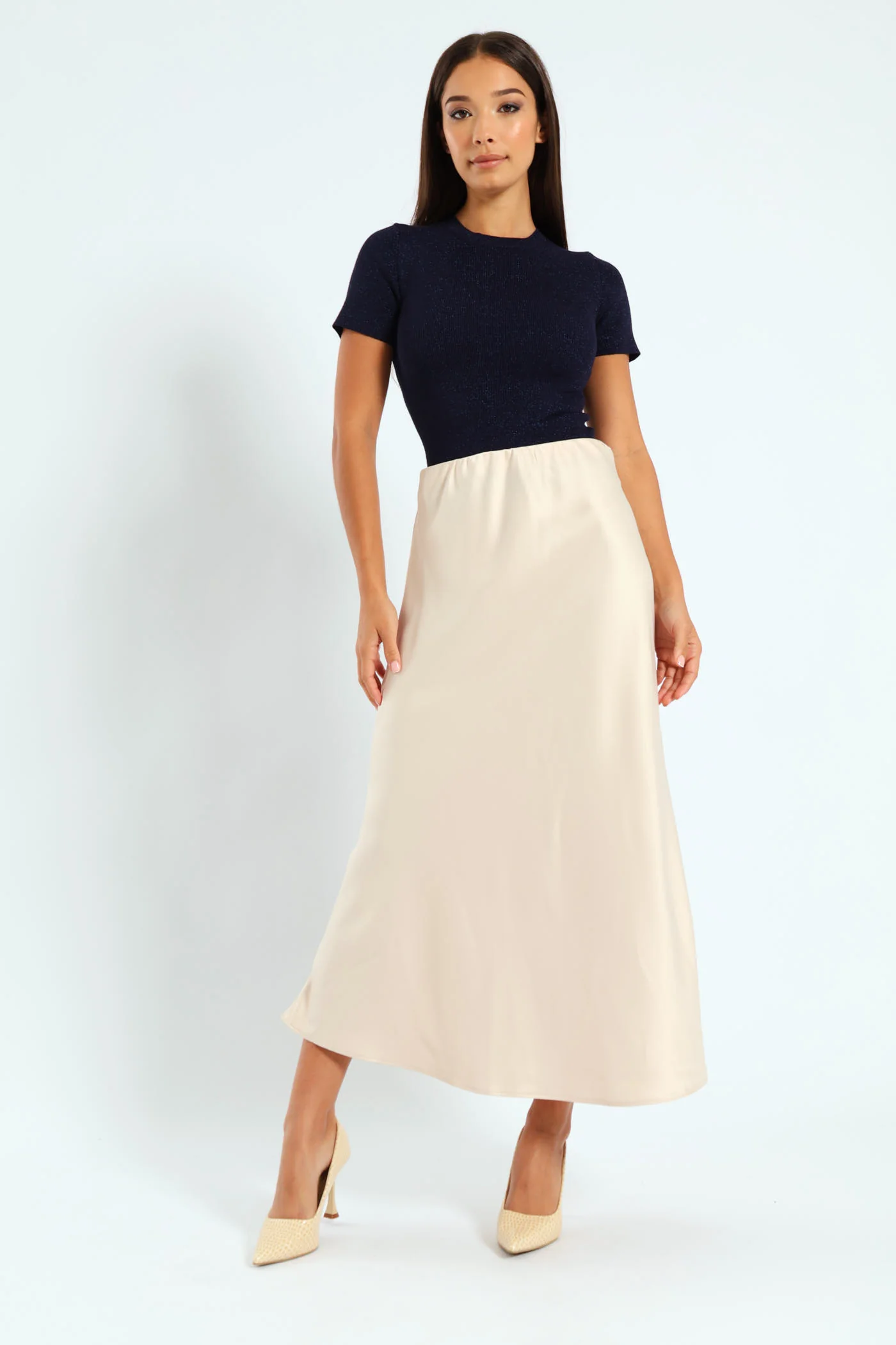 Satin Slip Skirt - Champagne