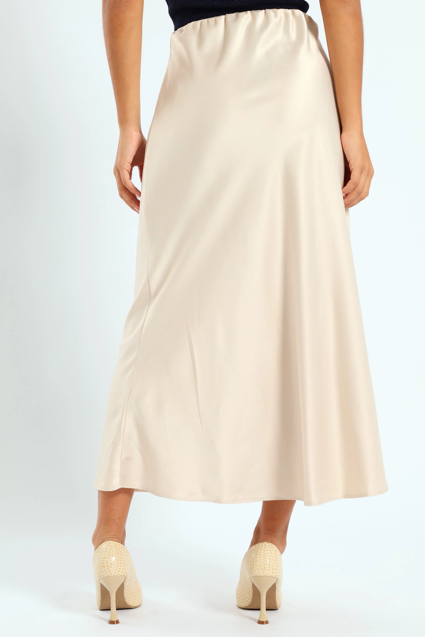 Satin Slip Skirt - Champagne - Image 5