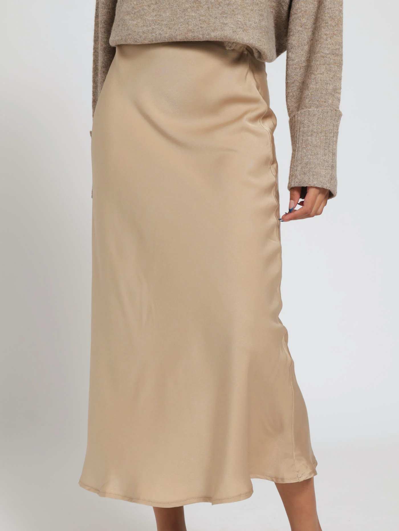 Satin Slip Skirt - Champagne