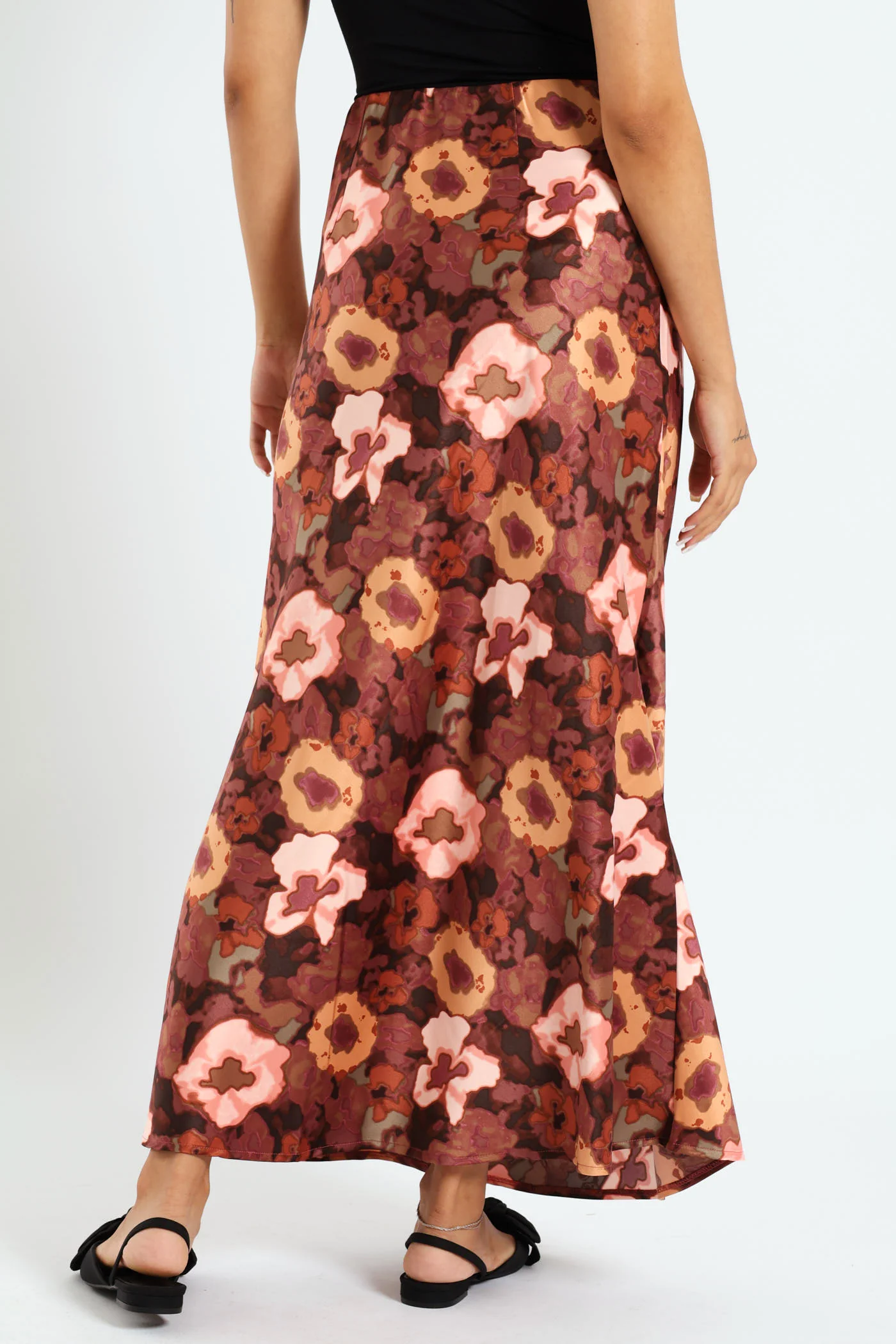 Satin Slip Skirt - Floral - Image 3