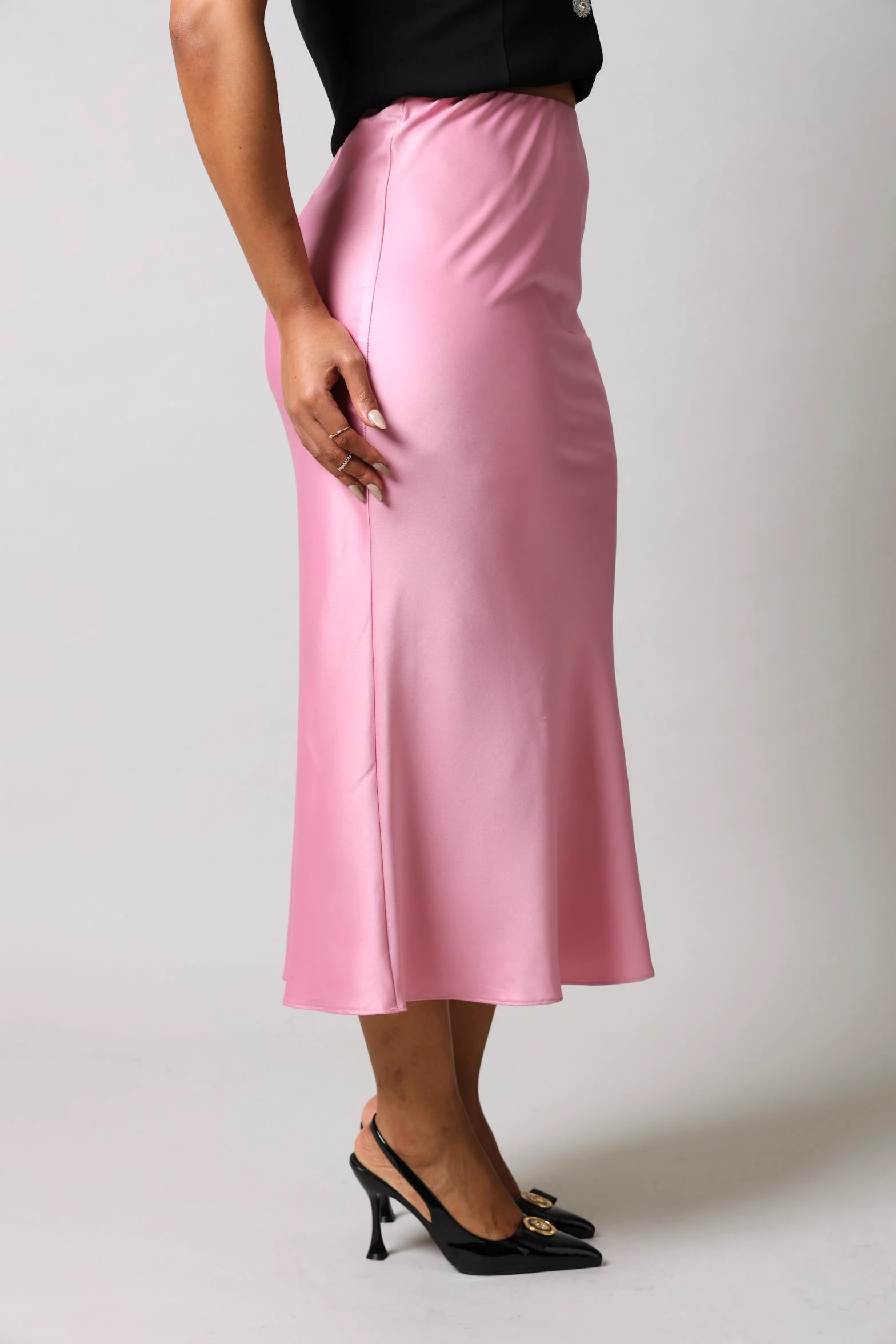 Satin Slip Skirt - Pink - Image 3