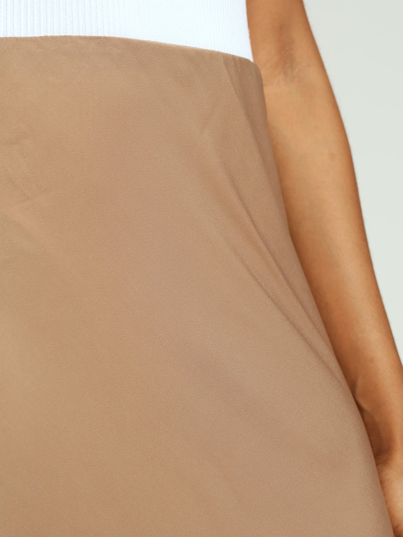 Satin Slip Skirt - Stone - Image 4