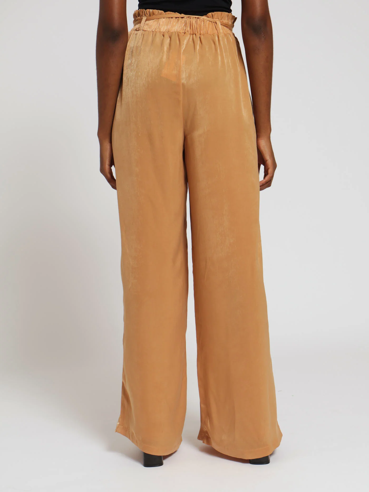 Satin Waist Detail Wideleg Pants - Image 3