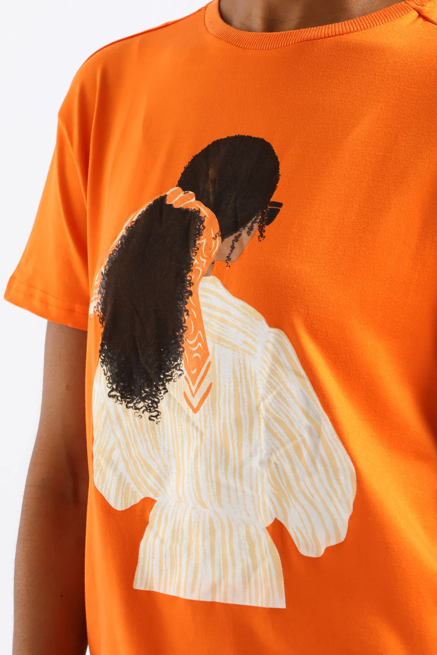 Scarf Detail Icon Tee - Orange - Image 4