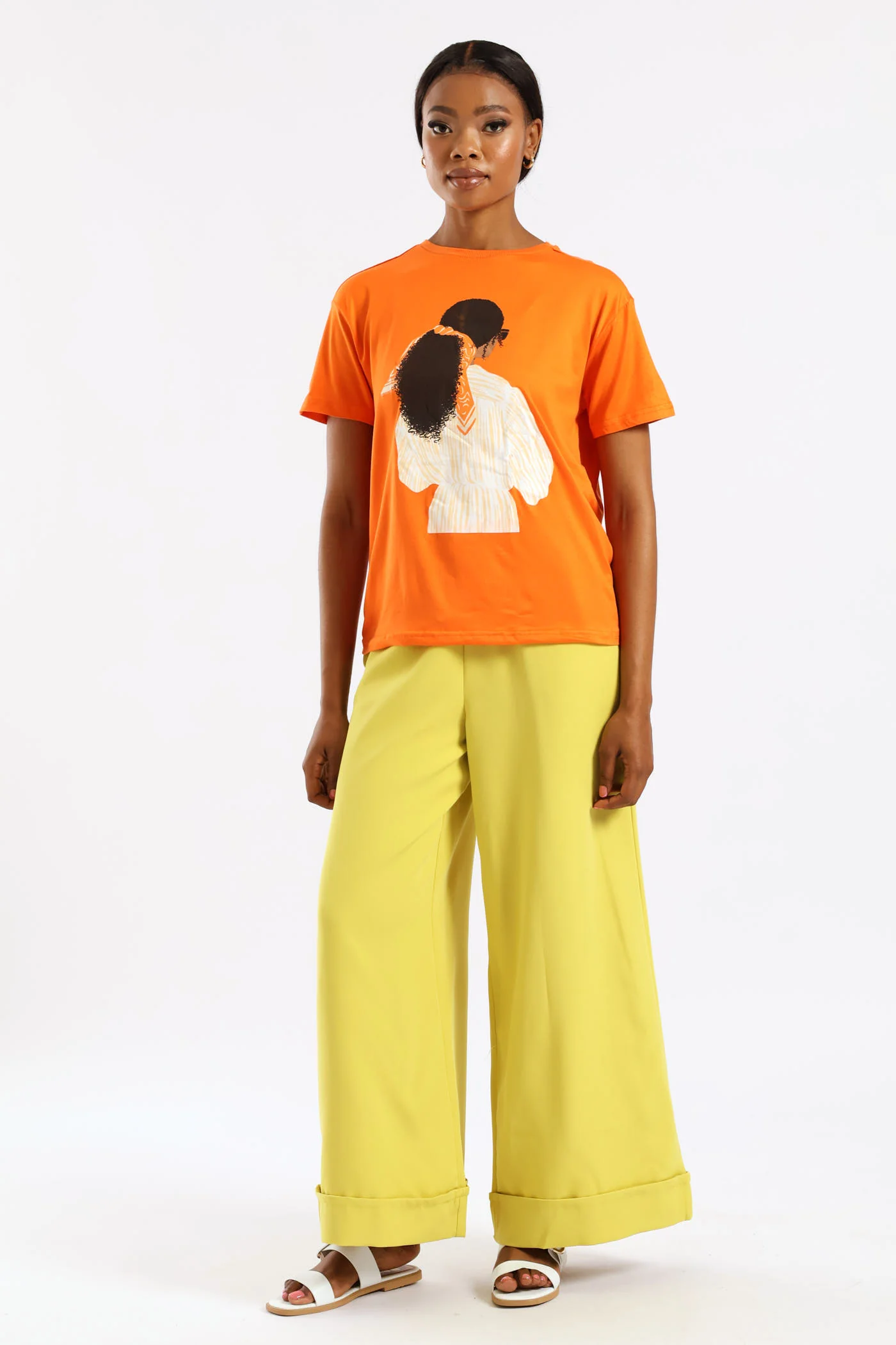 Scarf Detail Icon Tee - Orange - Image 5